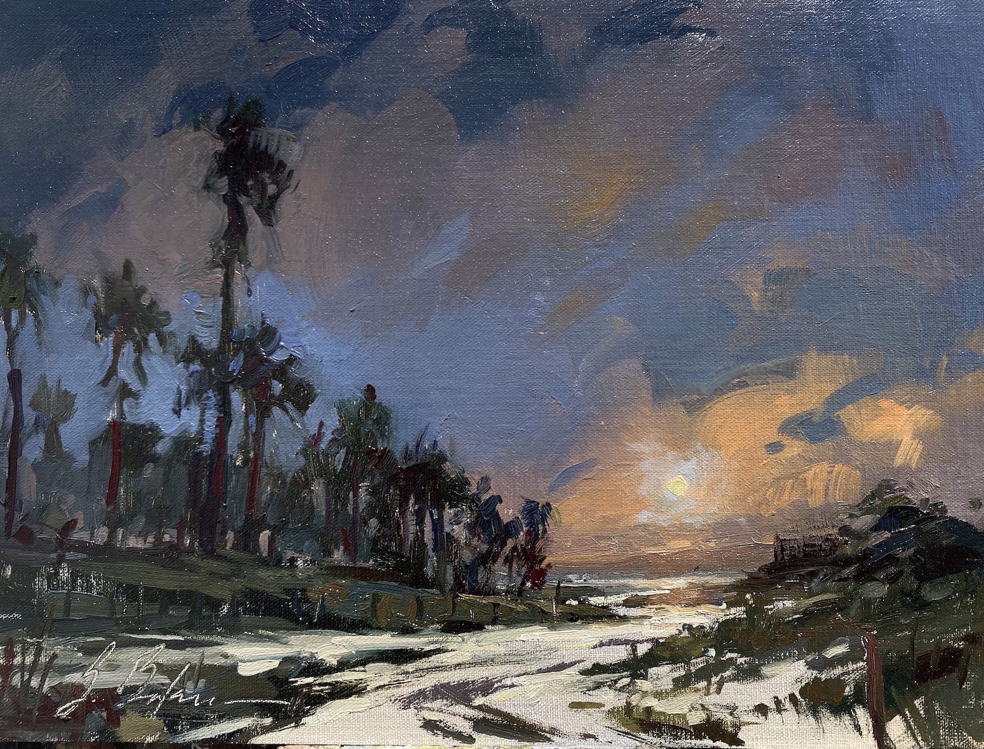 East Beach Moonrise by Suzie Baker