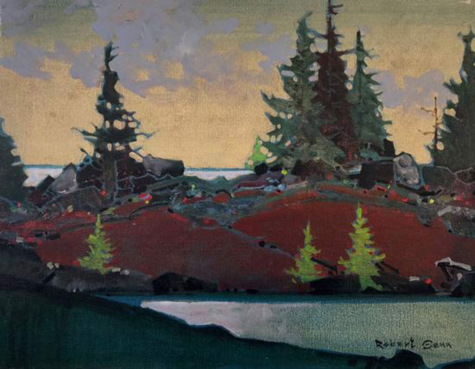 Sombre Edge Lake of the Woods by Robert Genn (1936-2014)