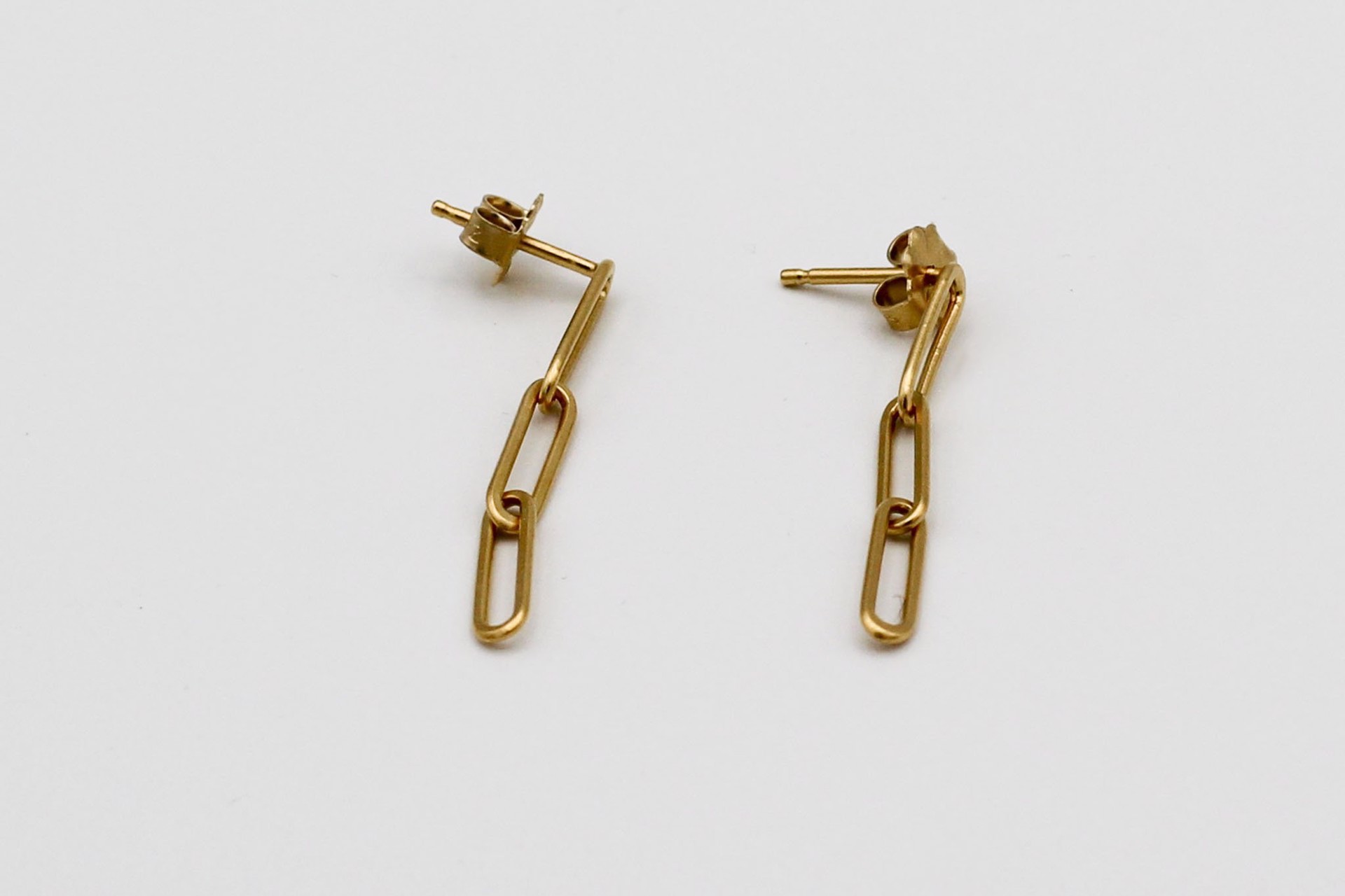 Gold Tiny Link Earrings by Emily Maija Rogstad