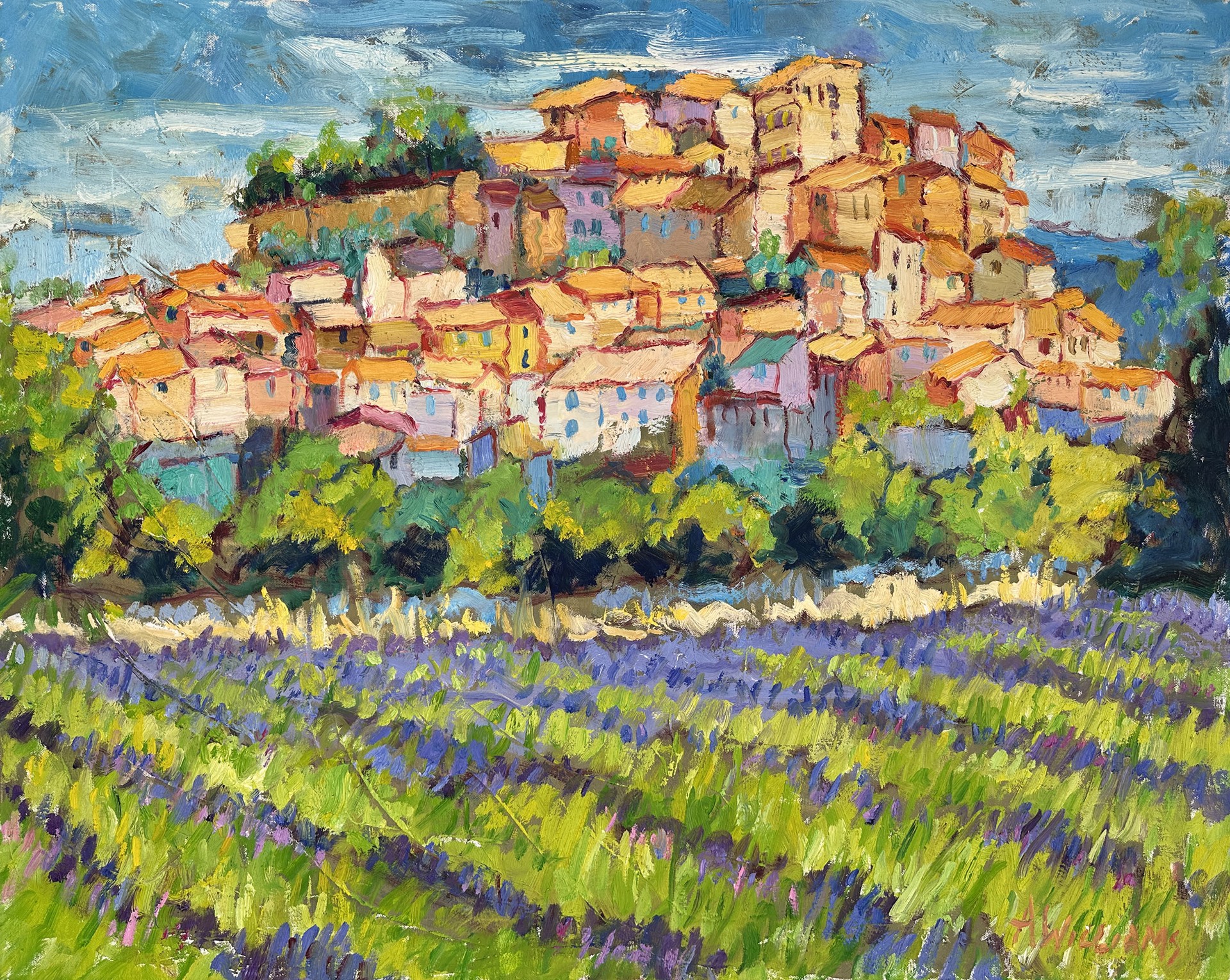 "Gordes Glamour" Original oil painting by Alice Williams.
