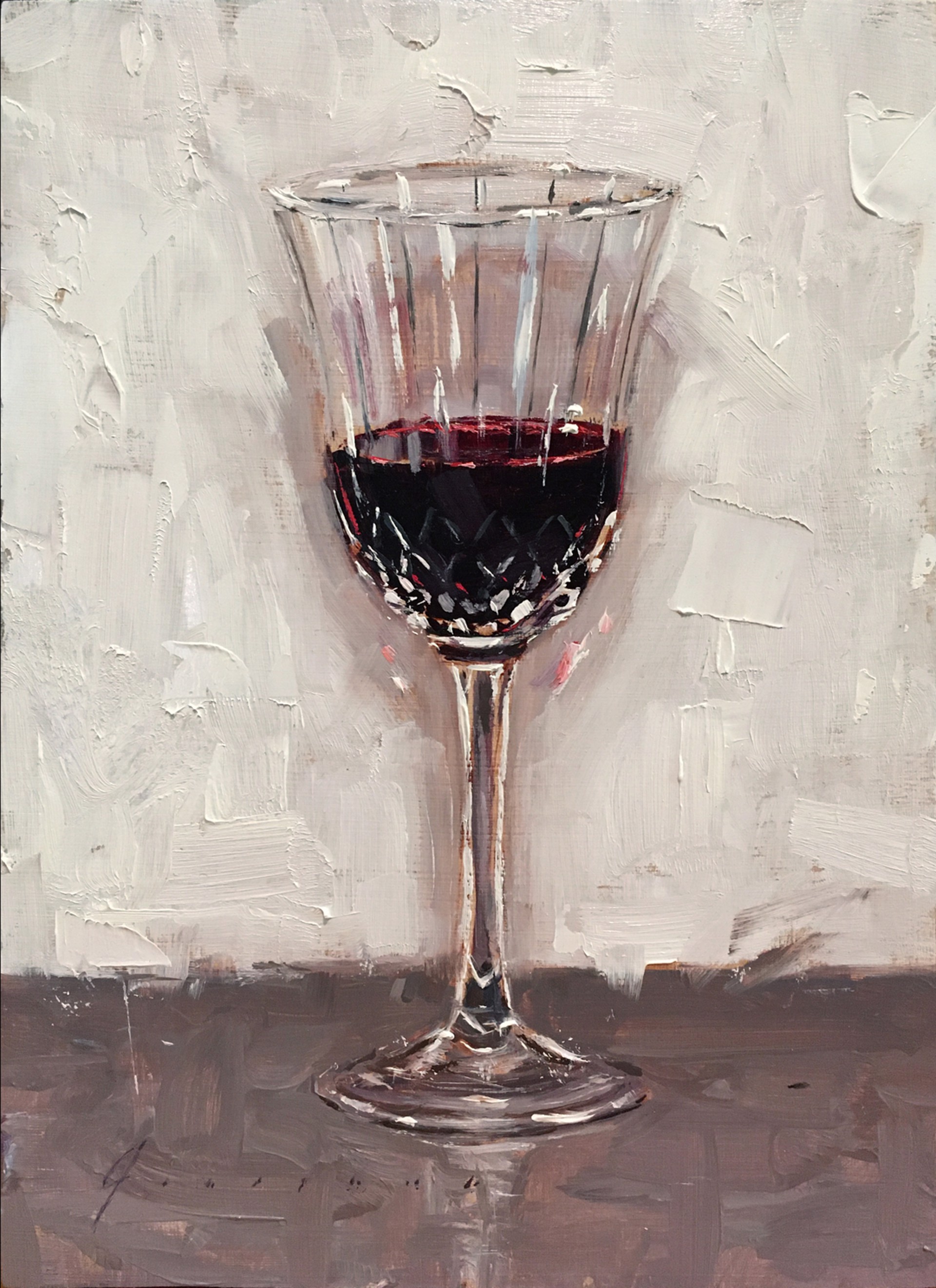 Red Wine in Crystal Glass by Vincent Giarrano