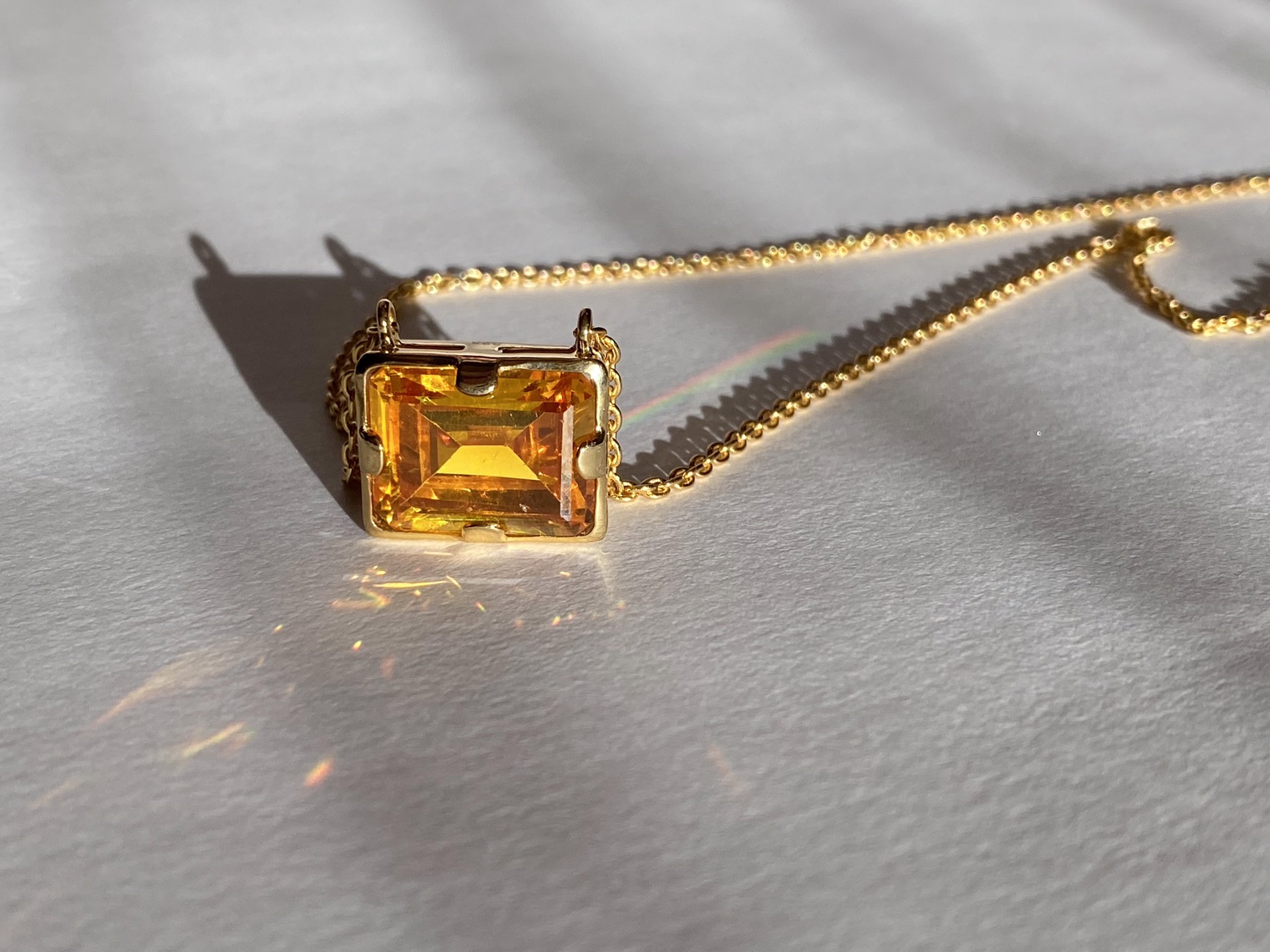 Box Style Necklace - Citrine by J.Catma