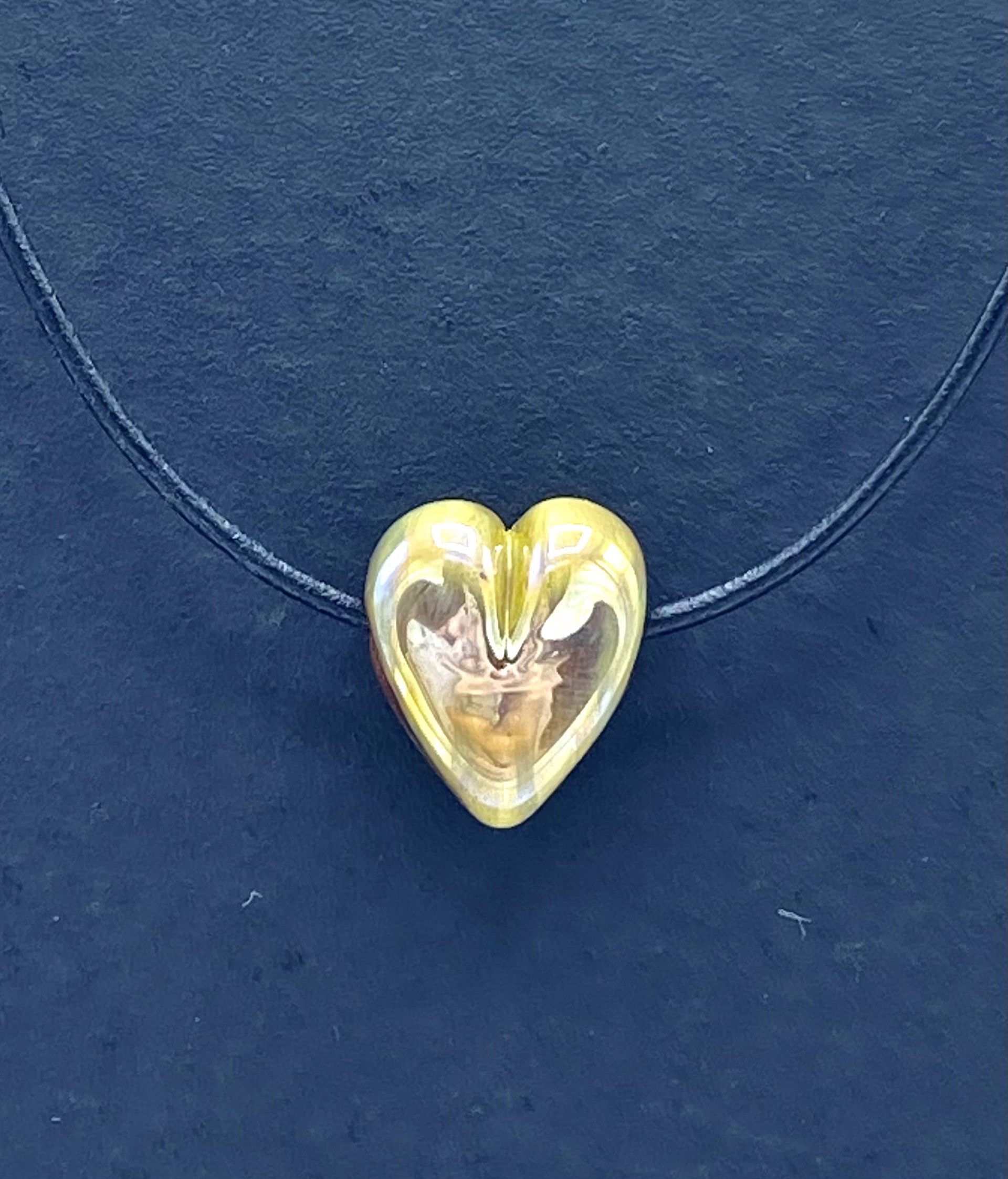 Silver Glass Heart Gold by Emelie Hebert
