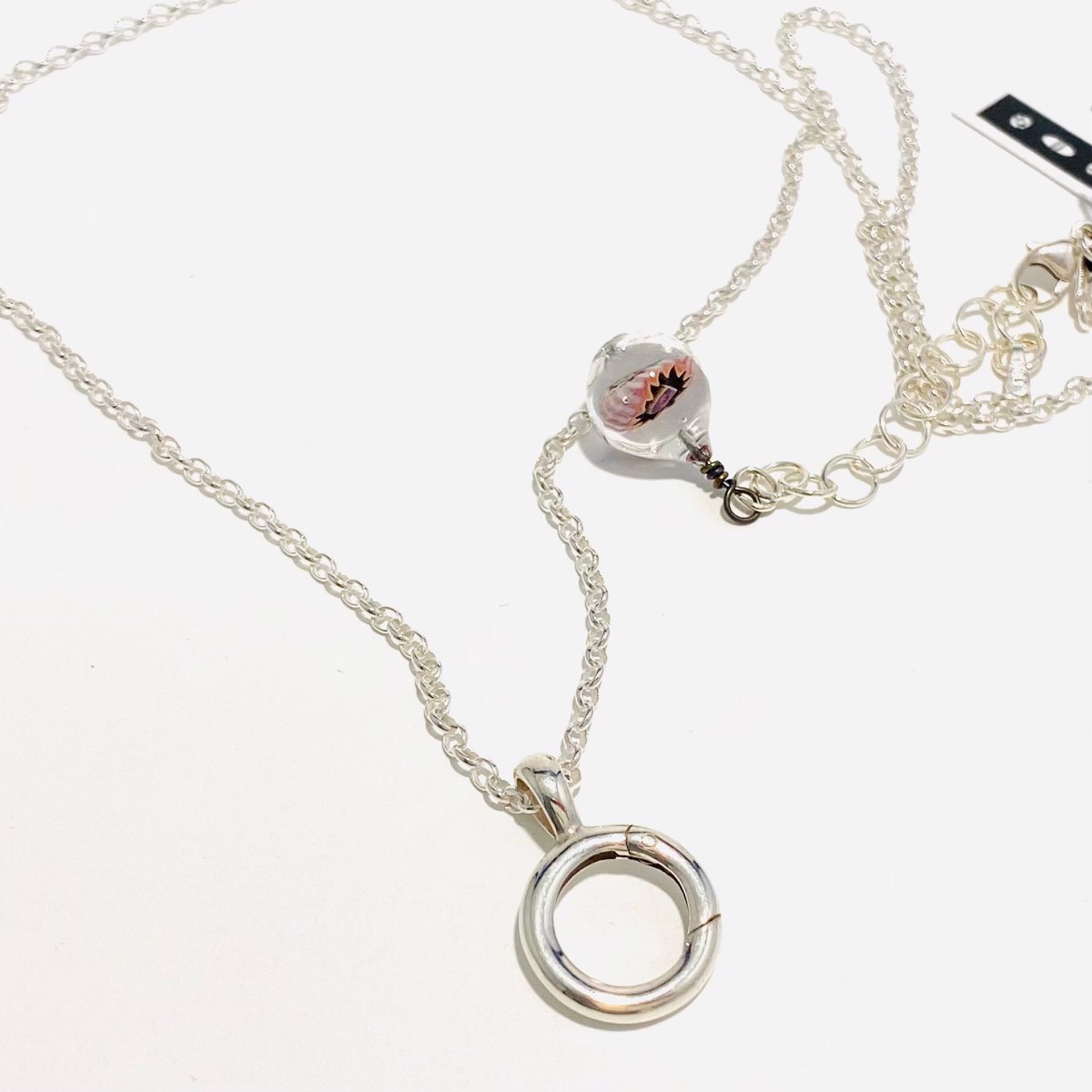 Sterling Silver Oval Rolo 20" and 1.5"ext Necklace & Charm Holder LS22-24 by Linda Sacra