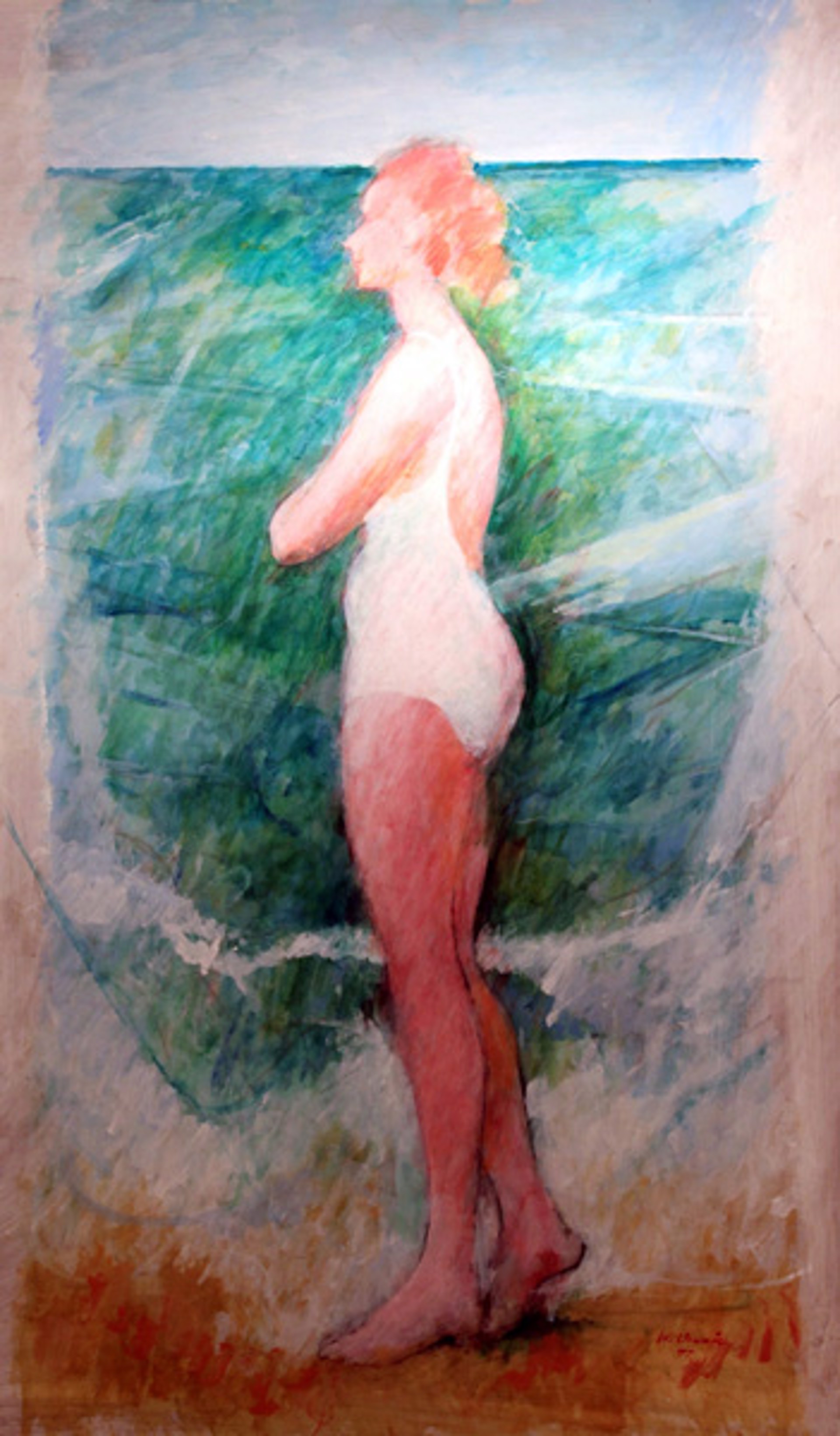 Woman In The Waves by Warren Dennis