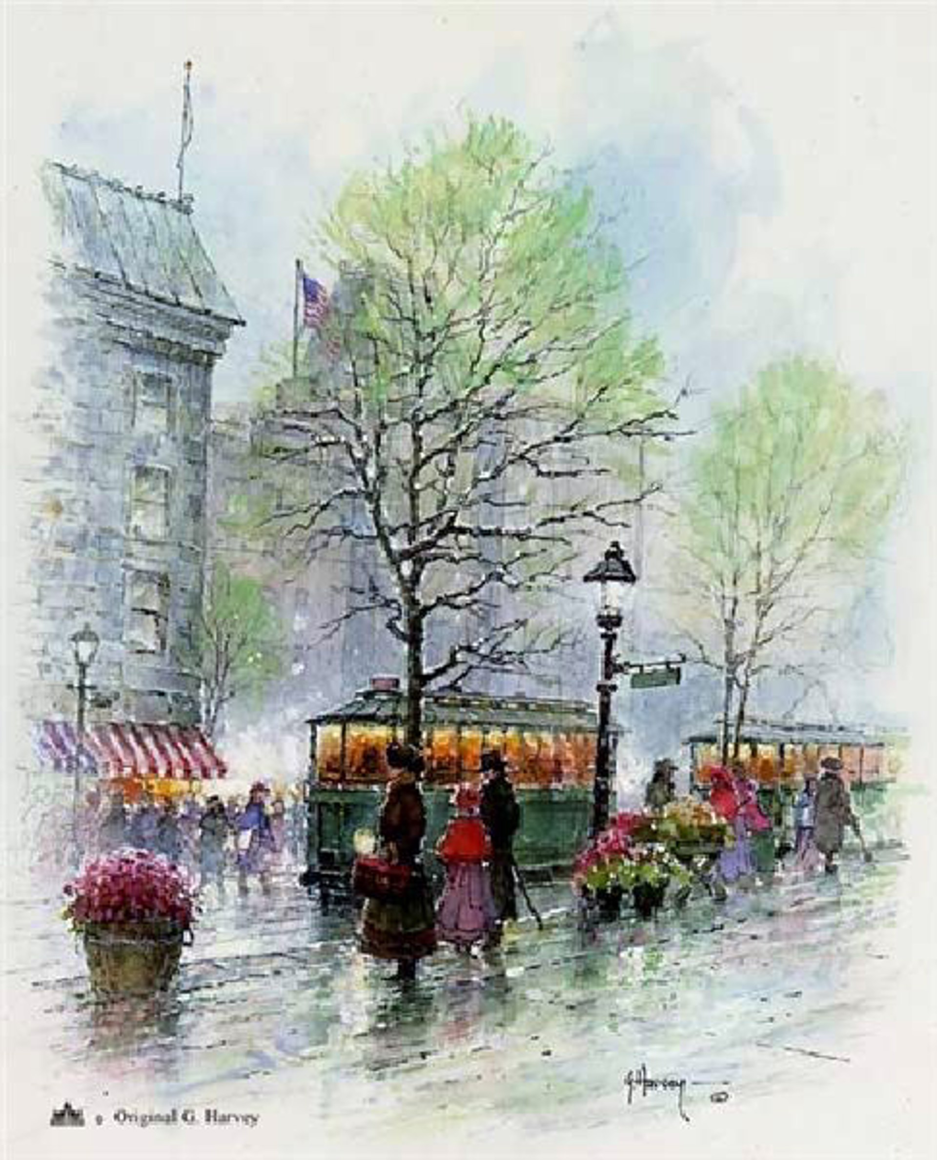 Trolleys on Broadway by G. Harvey