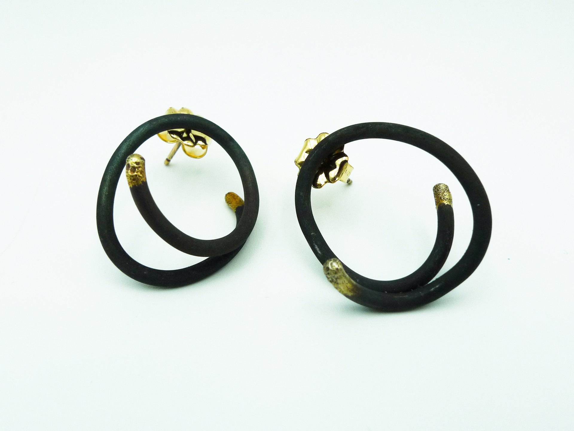 Gold Tipped Stud Earrings by Susanne Henry
