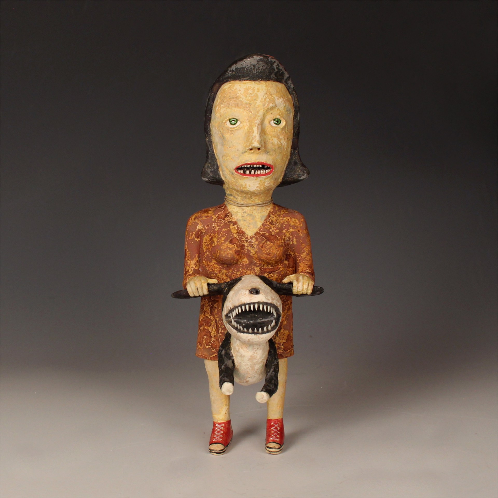 Lady with a Flying Dog by Wesley Anderegg