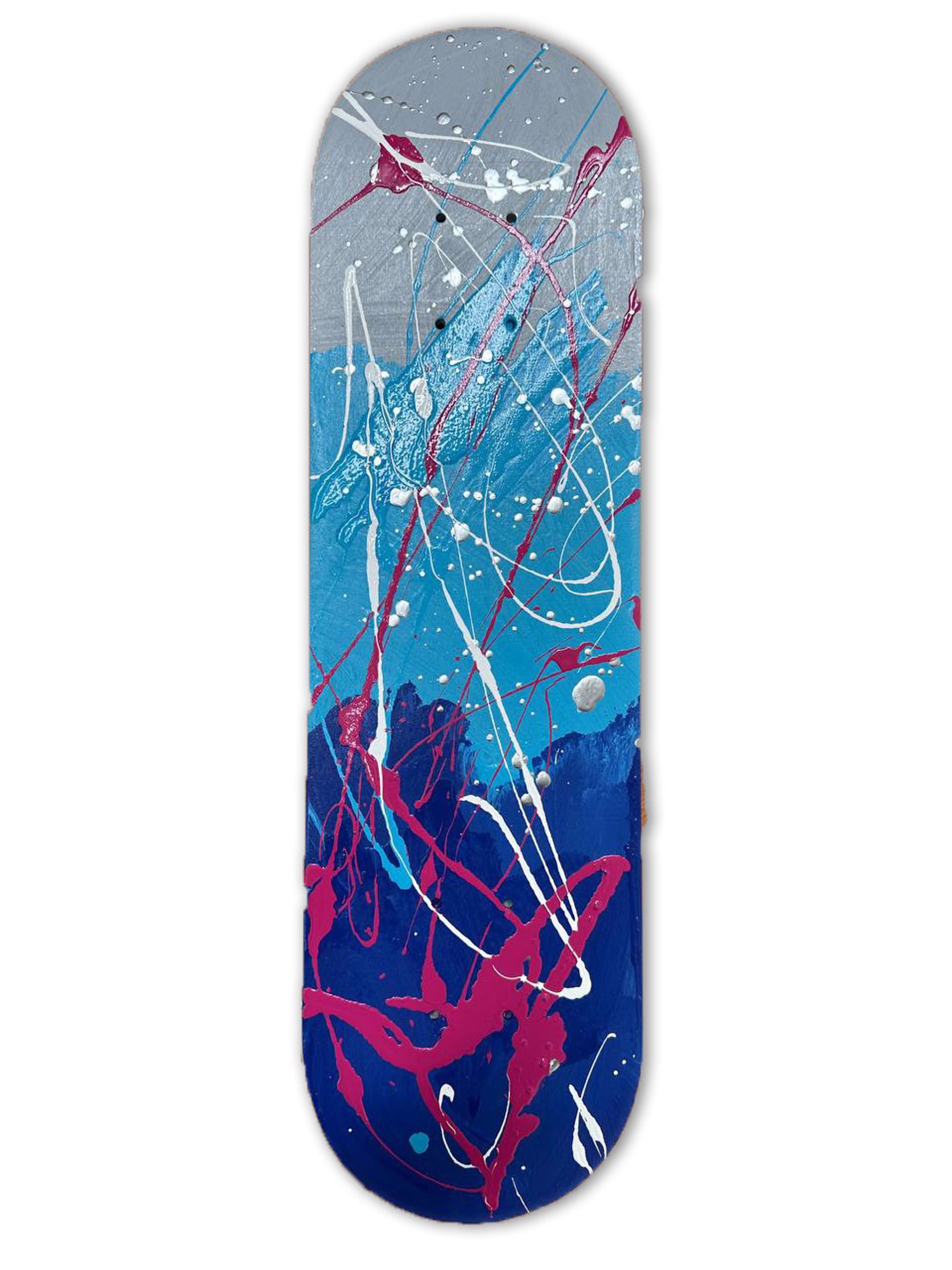 "Abstract Skateboard IV (Colorful)" by Abstract Skateboards Wall Sculptures by Elena Bulatova