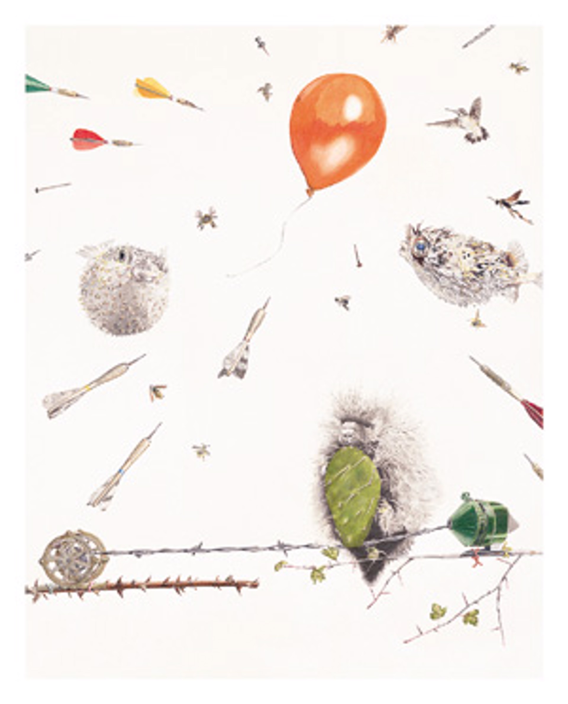 Globophobic Porcupine Giclee Print by Paul Van Heest