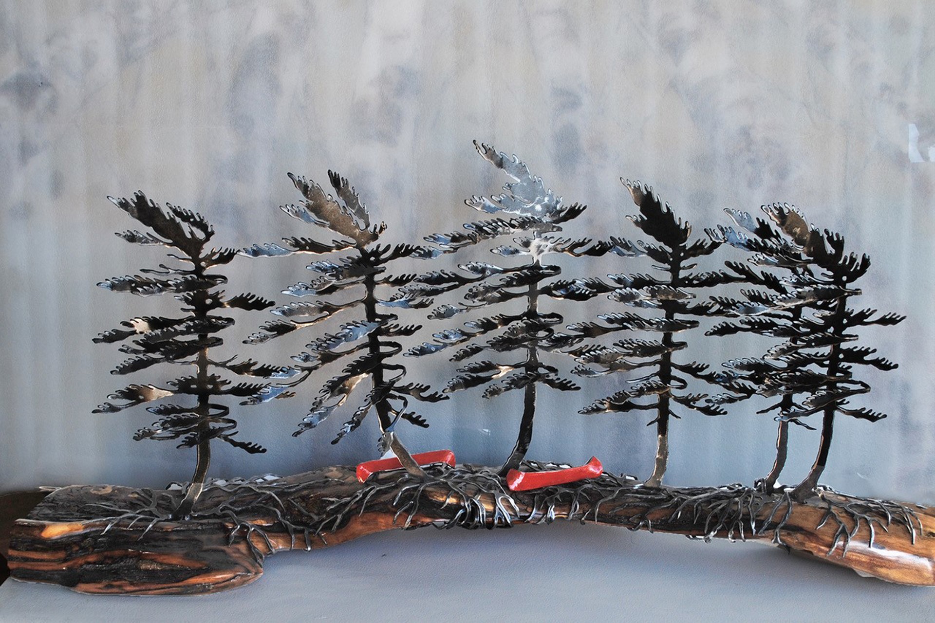 6 Pines and 2 Canoes on Cherrywood 6395 by Cathy Mark