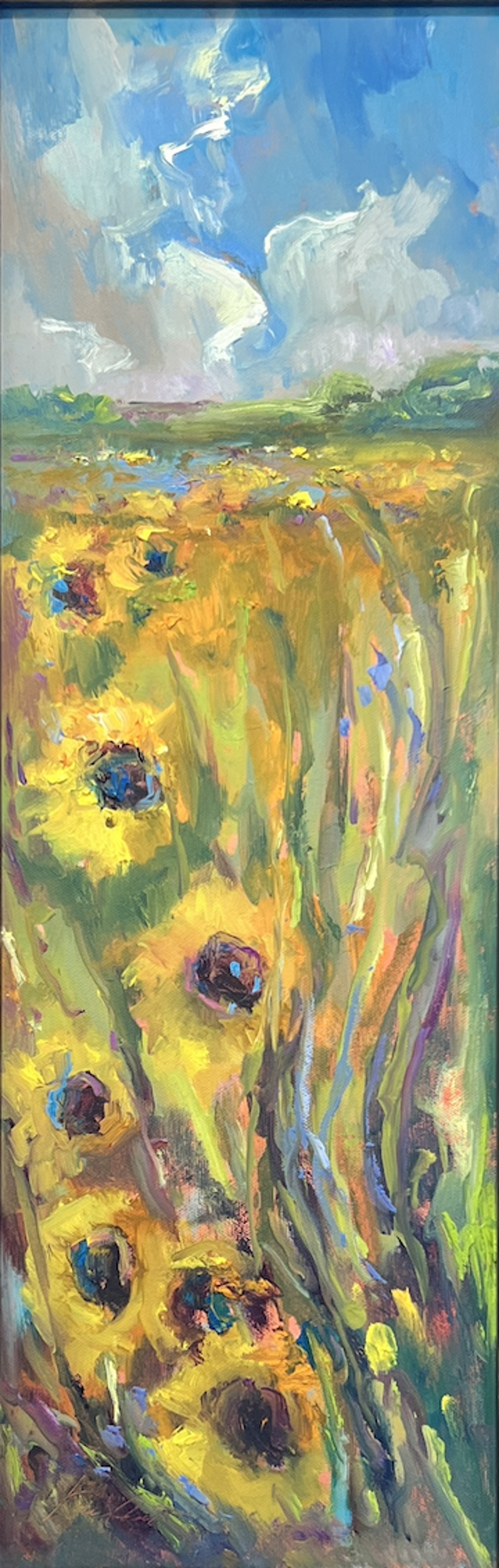 "Sunflower Fields" original oil painting by Karen Hewitt Hagan