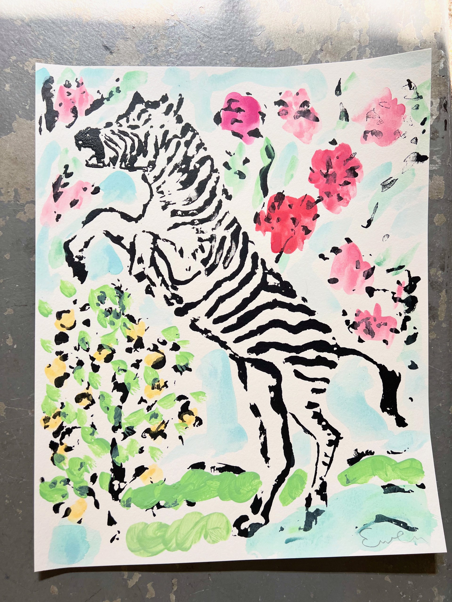 Zebra (pink) by Anne-Louise Ewen