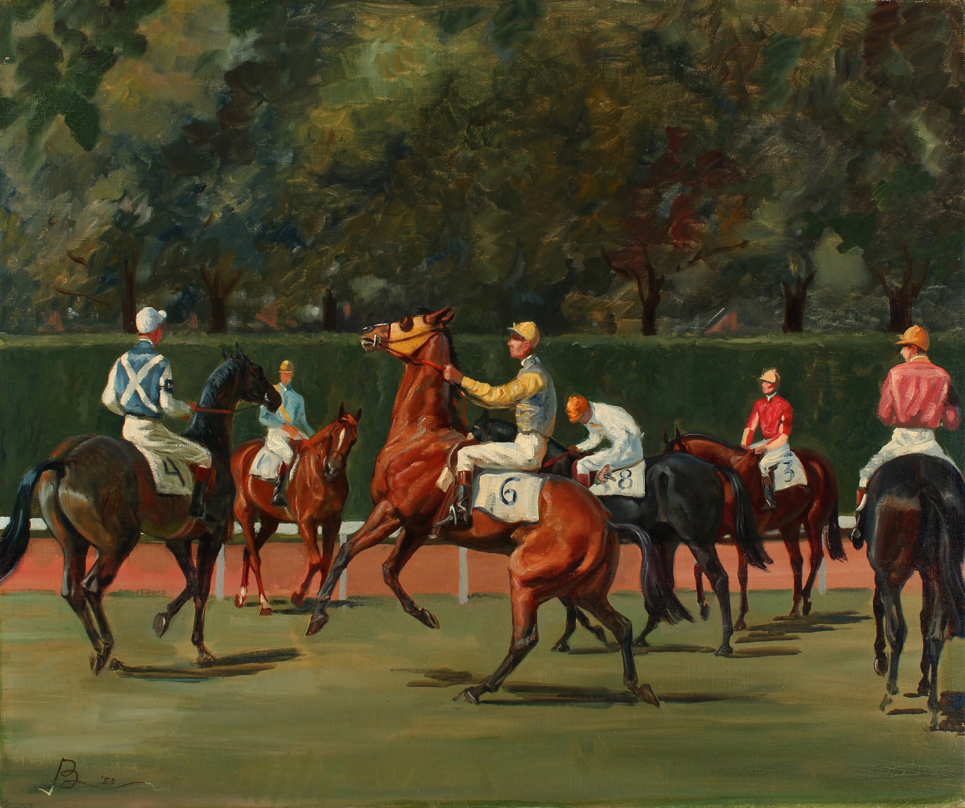 A Steeplechase at Belmont by Jean Eleanor Bowman