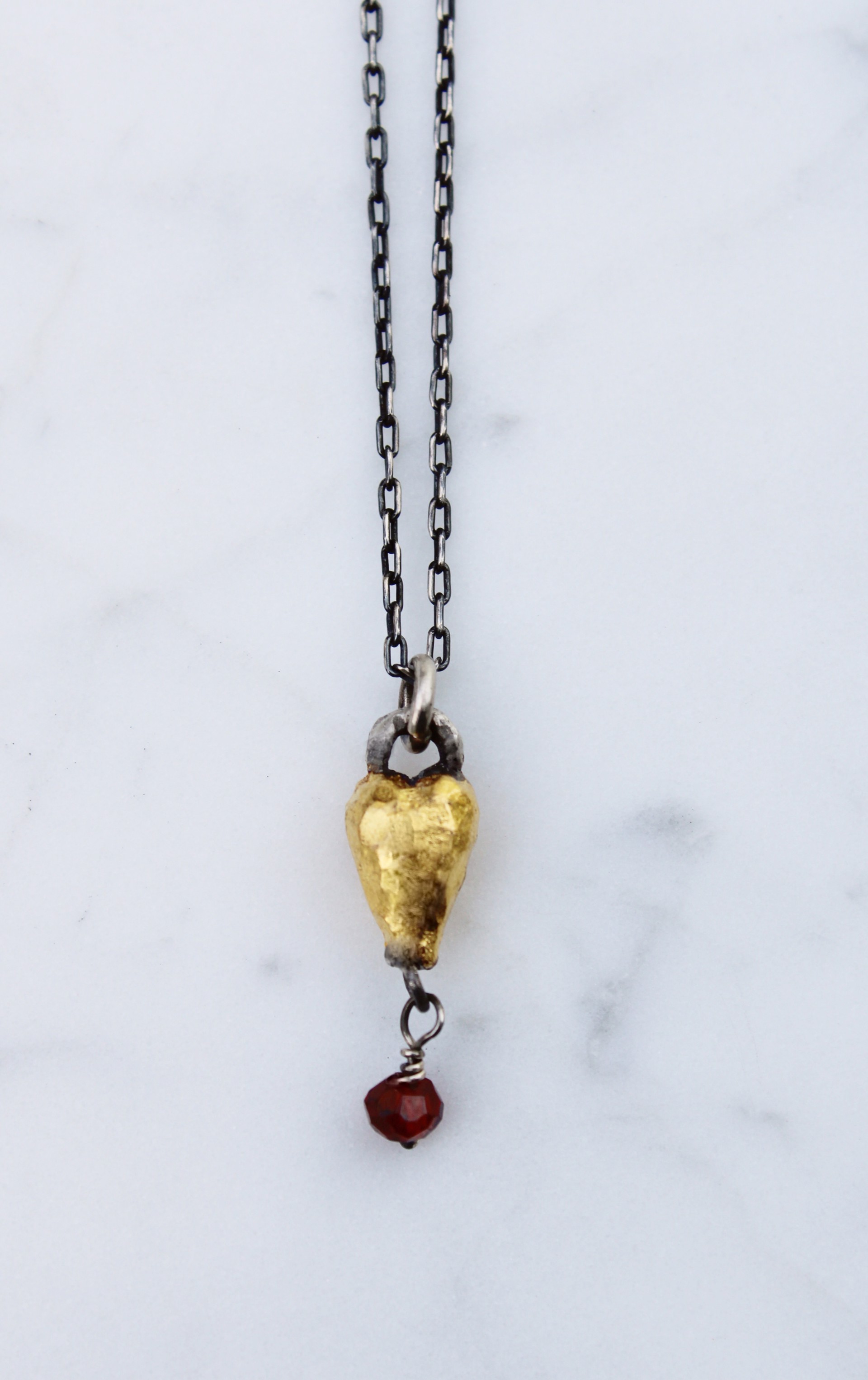 Carved Gold Heart Necklace by Terry Williams Brau