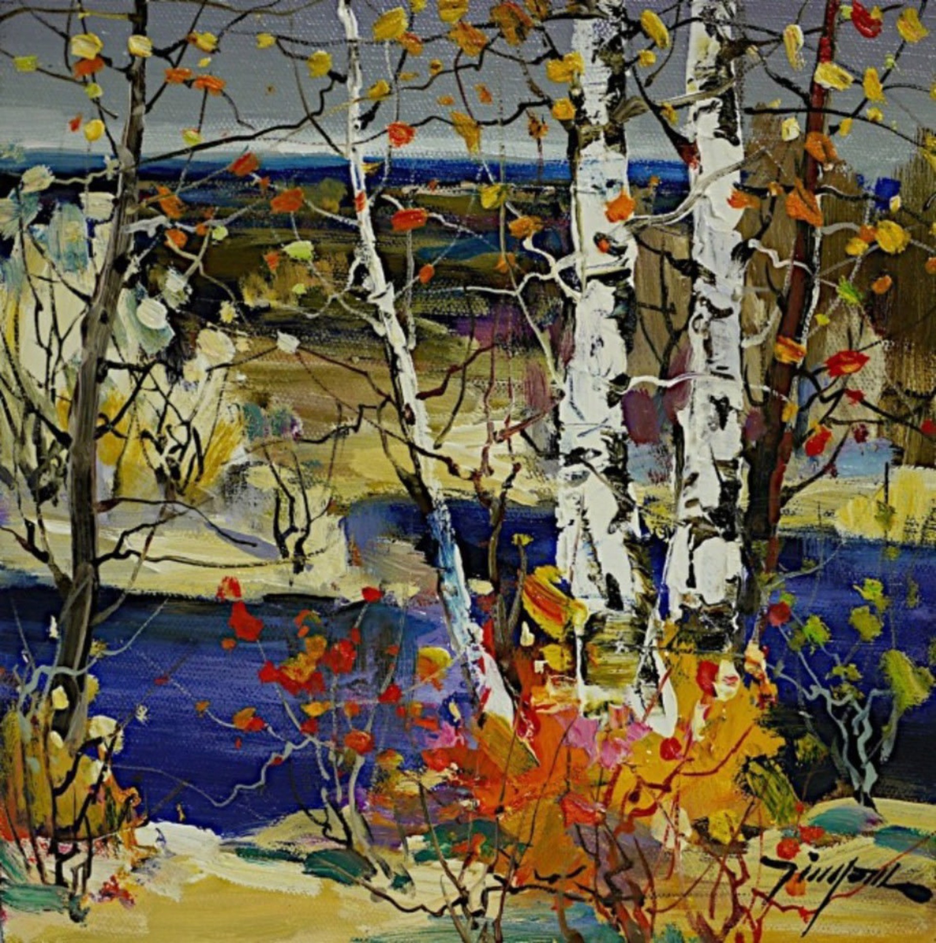 Autumn Birches by Tinyan Chan