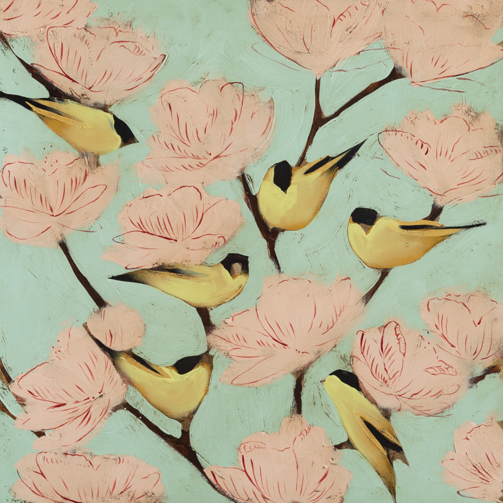 Finches and Blossoms by Joseph Bradley