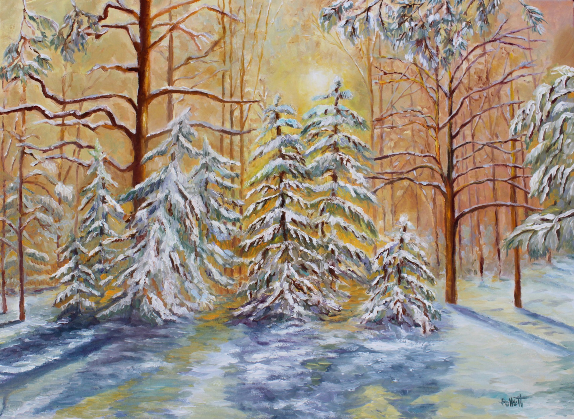 Snow Blankets the Limbs by Cynthia Jewell Pollett