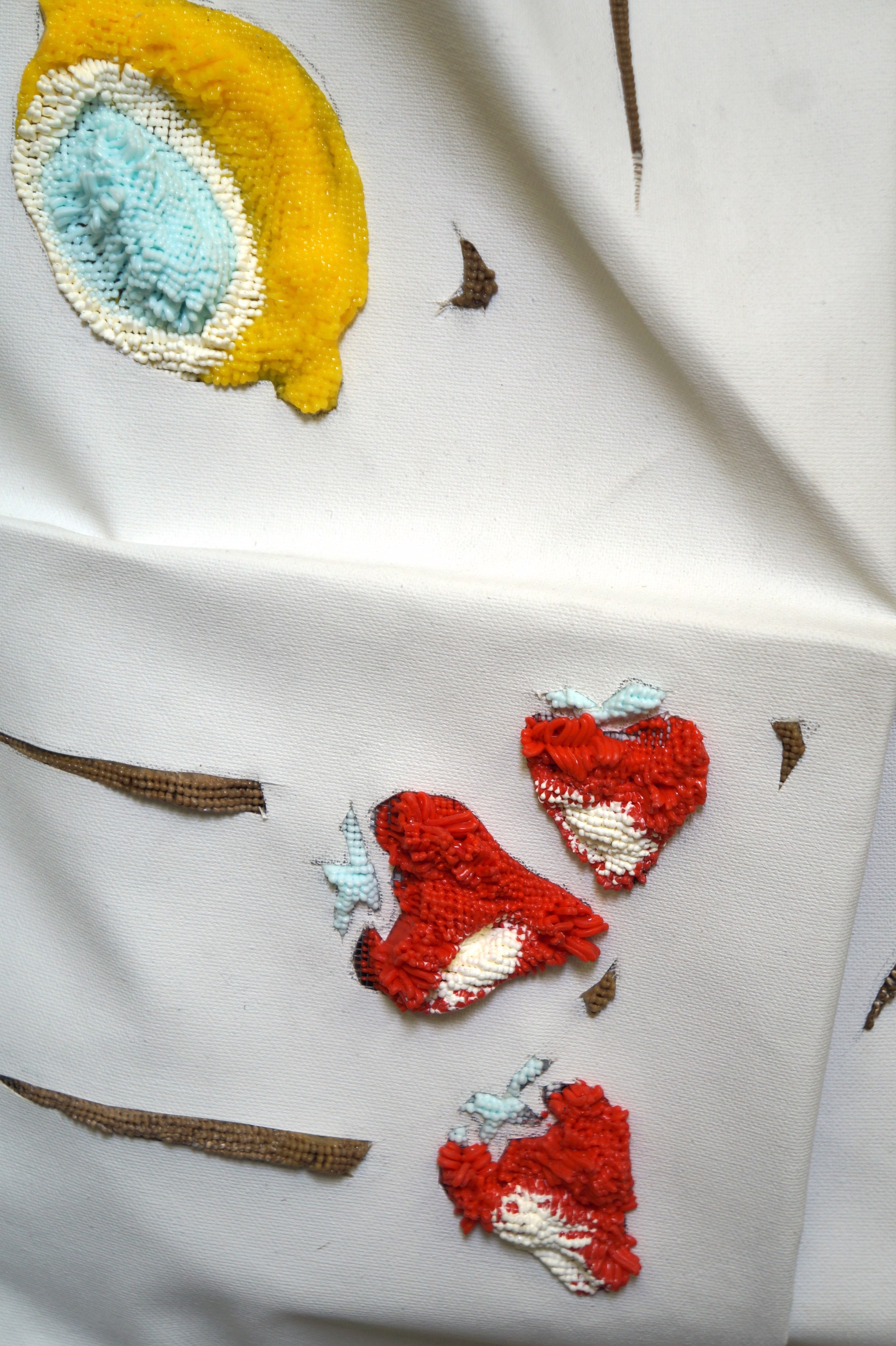 Quadrant Backpack with Rotting Strawberries by Eleanor Aldrich