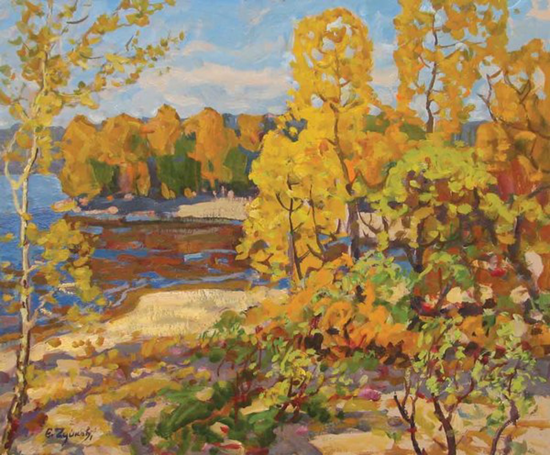 Autumn on the River by Evgeni Chuikov