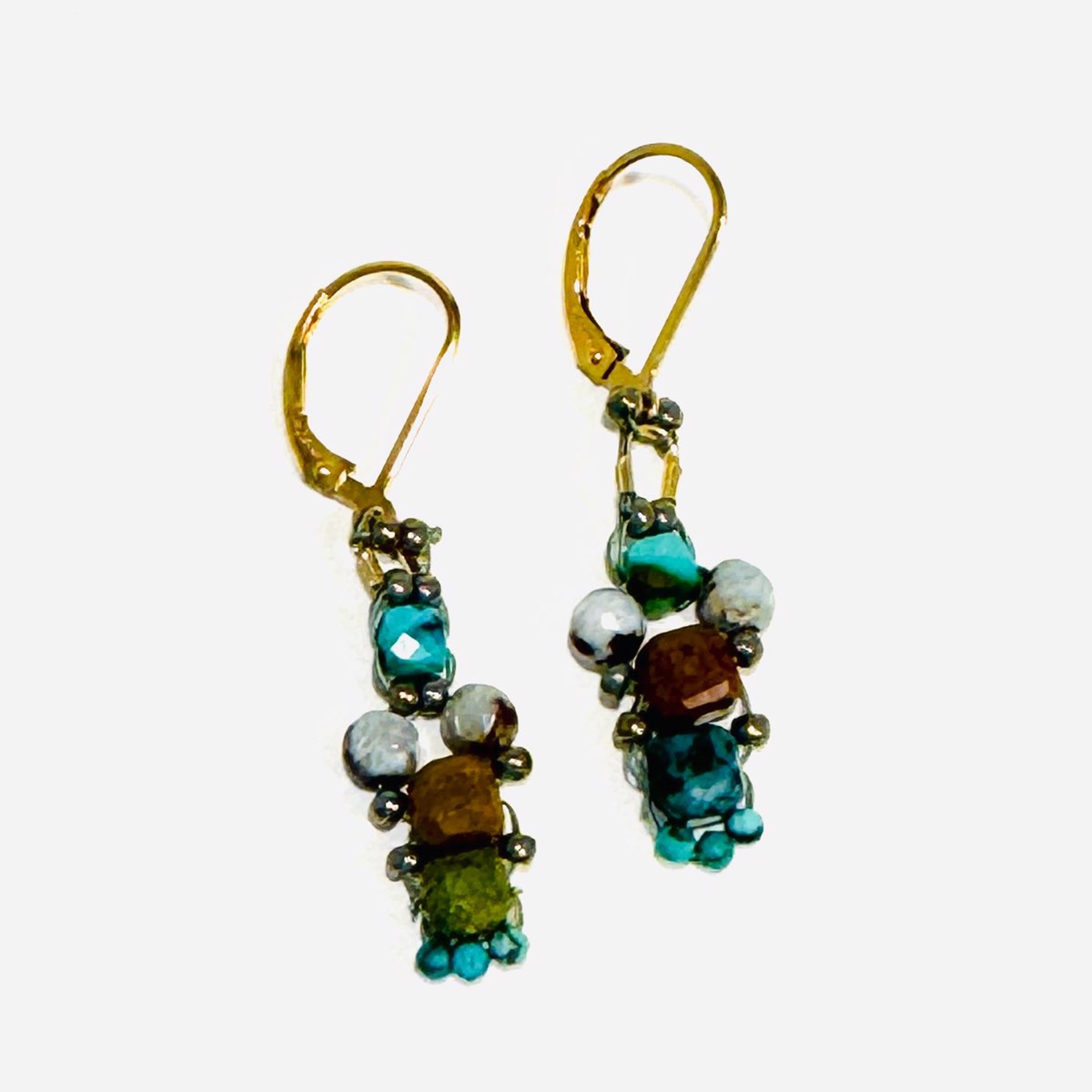 Ocean Jasper, Turquoise Earrings BD23-2 by Barbara Duimstra