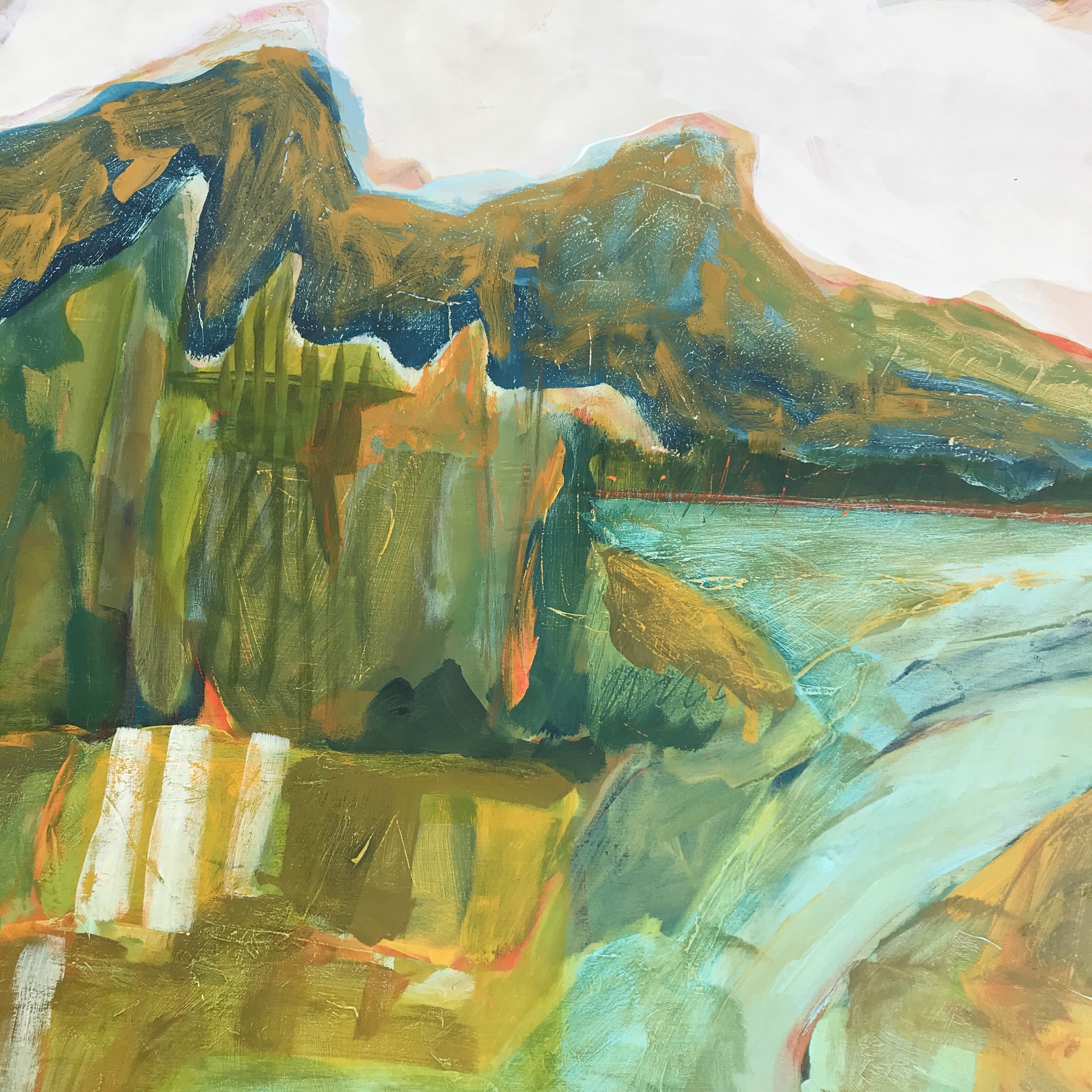 Mountains, Pines and Lake by Rachael Van Dyke