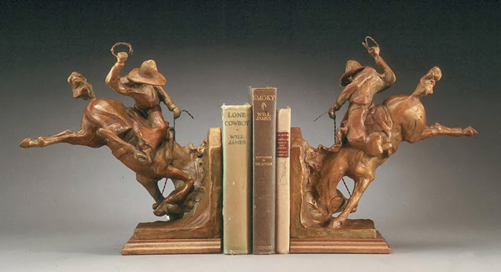 Book Ends- Vintage Bronze Lone Horse Book Ends- Vintage Bronze Lone Horse