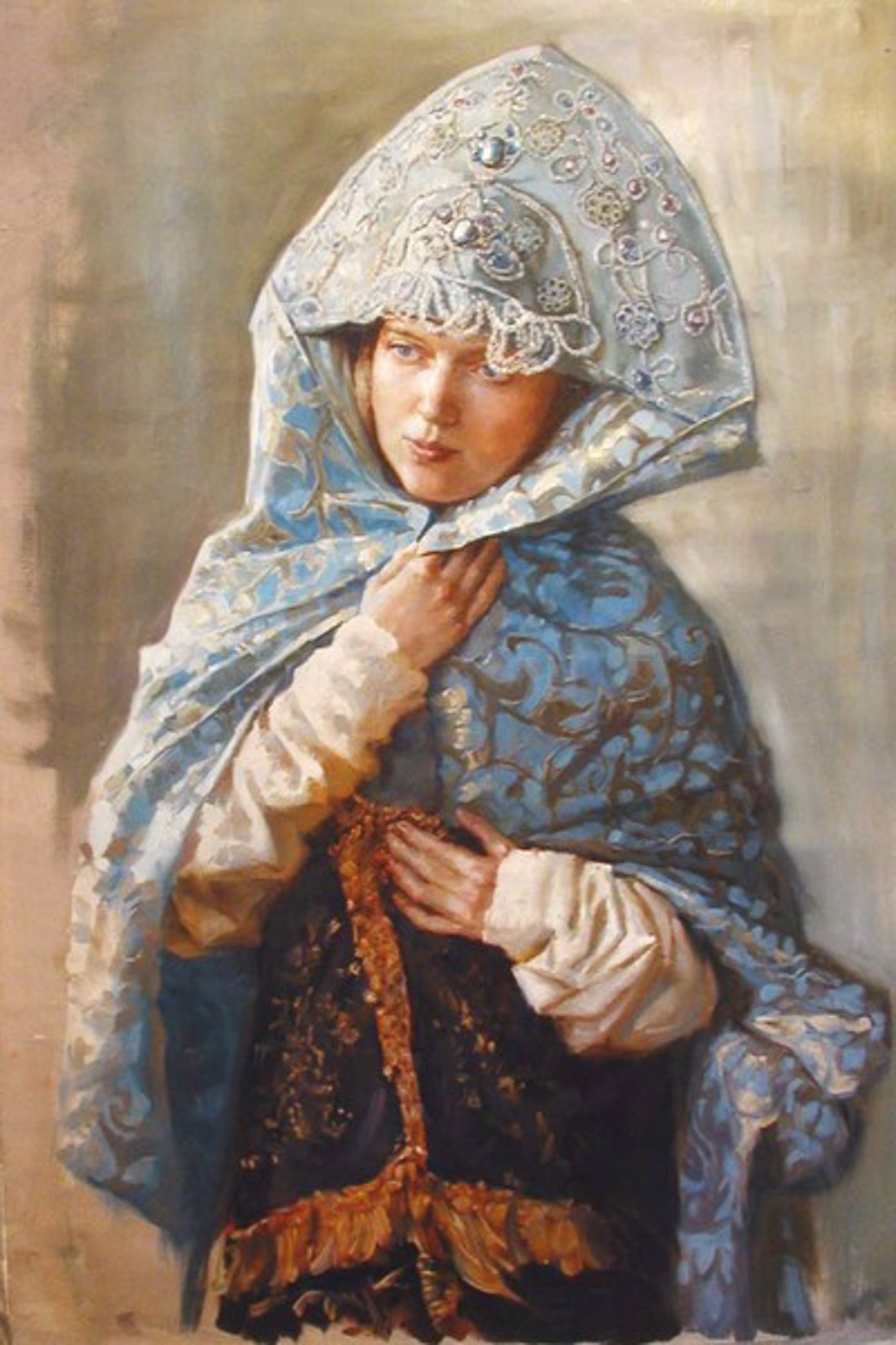 In Old Russian Costume by Vyacheslav Morgun