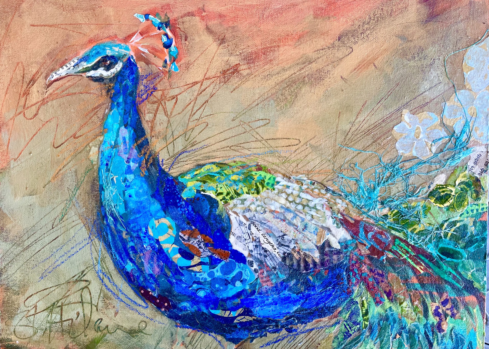 Peacock - SOLD by Elizabeth St. Hilaire