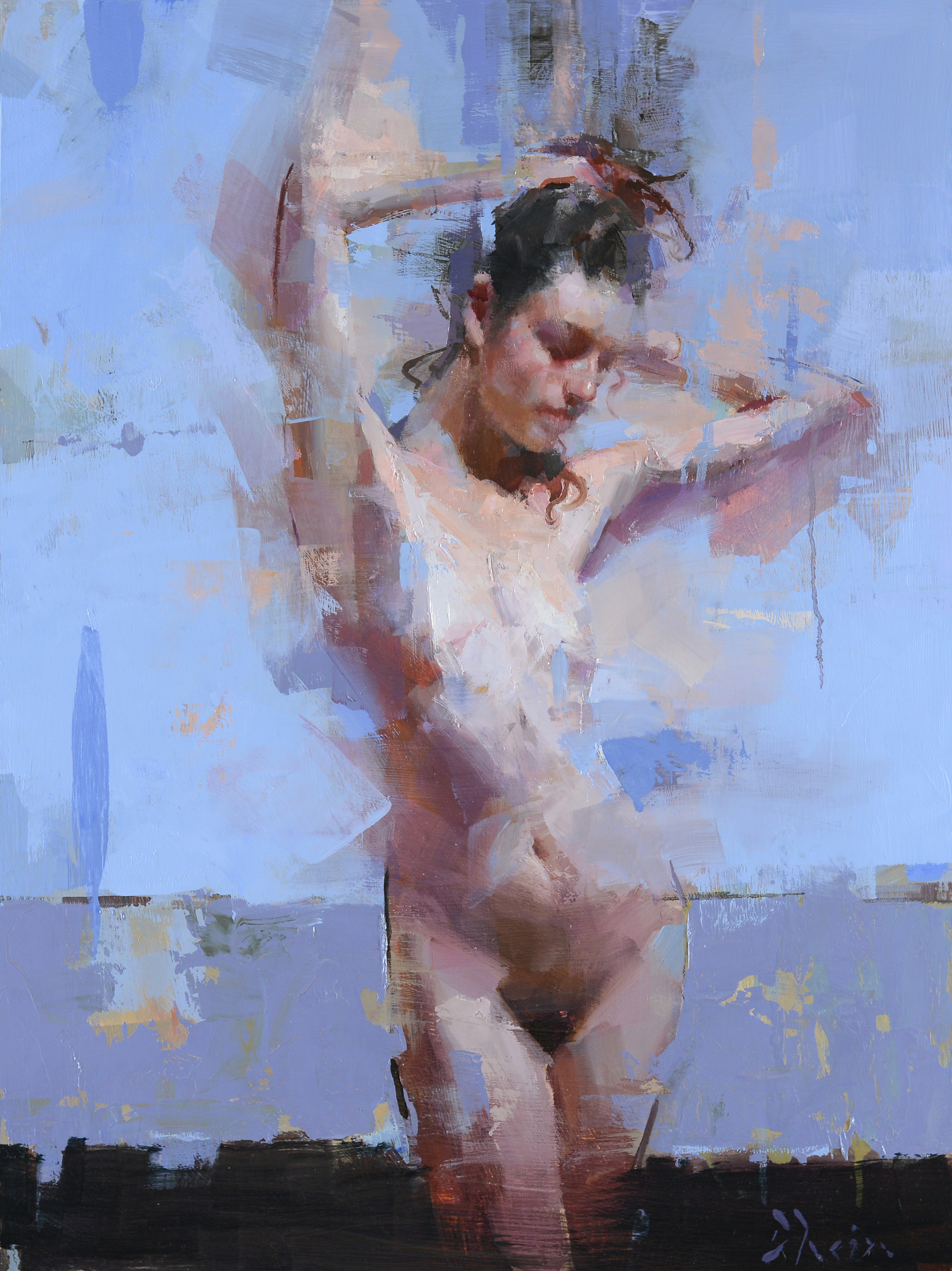 Nude with Blue and Purple by Jacob Dhein