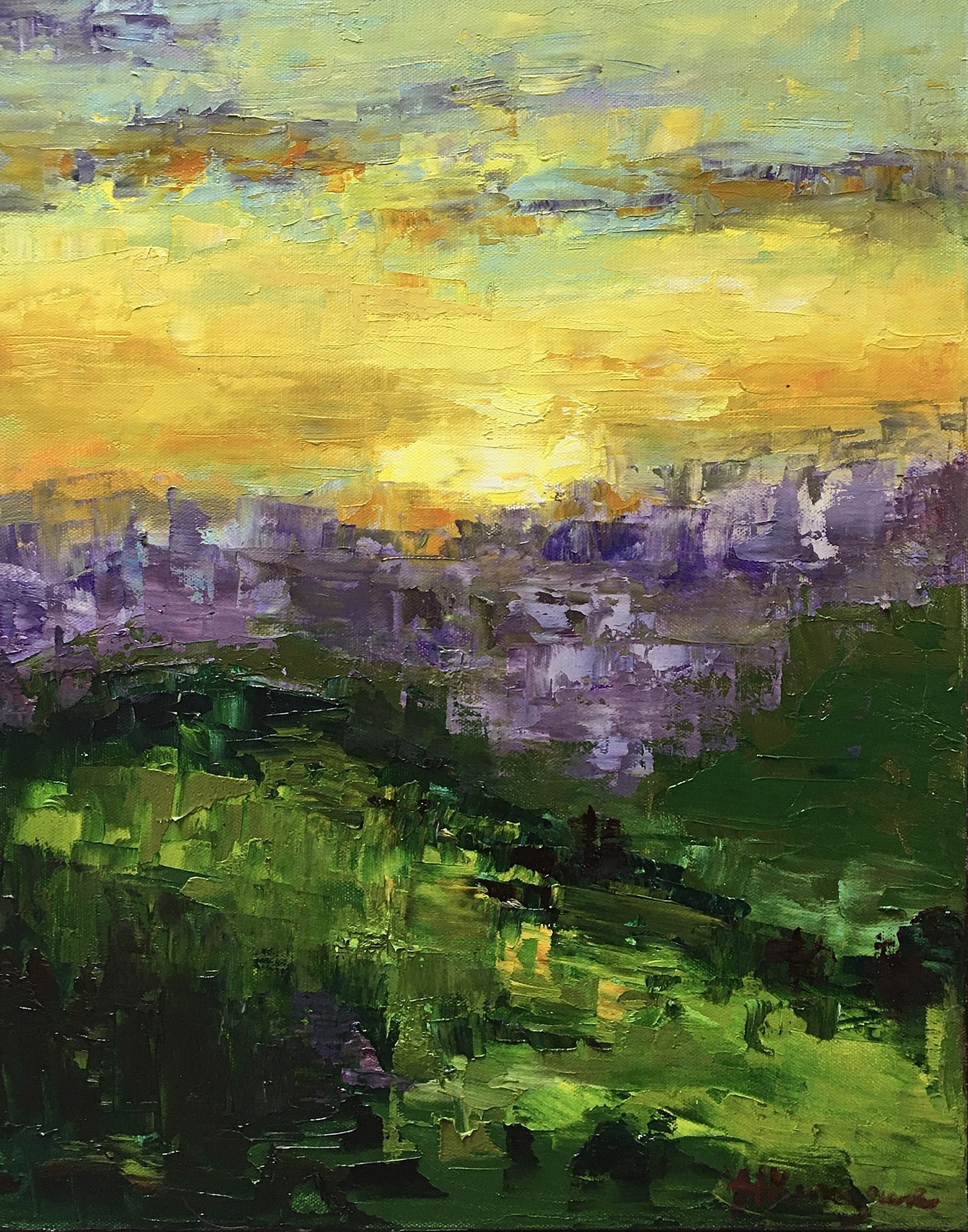 Sunset with Purple Trees by Heather Kanazawa