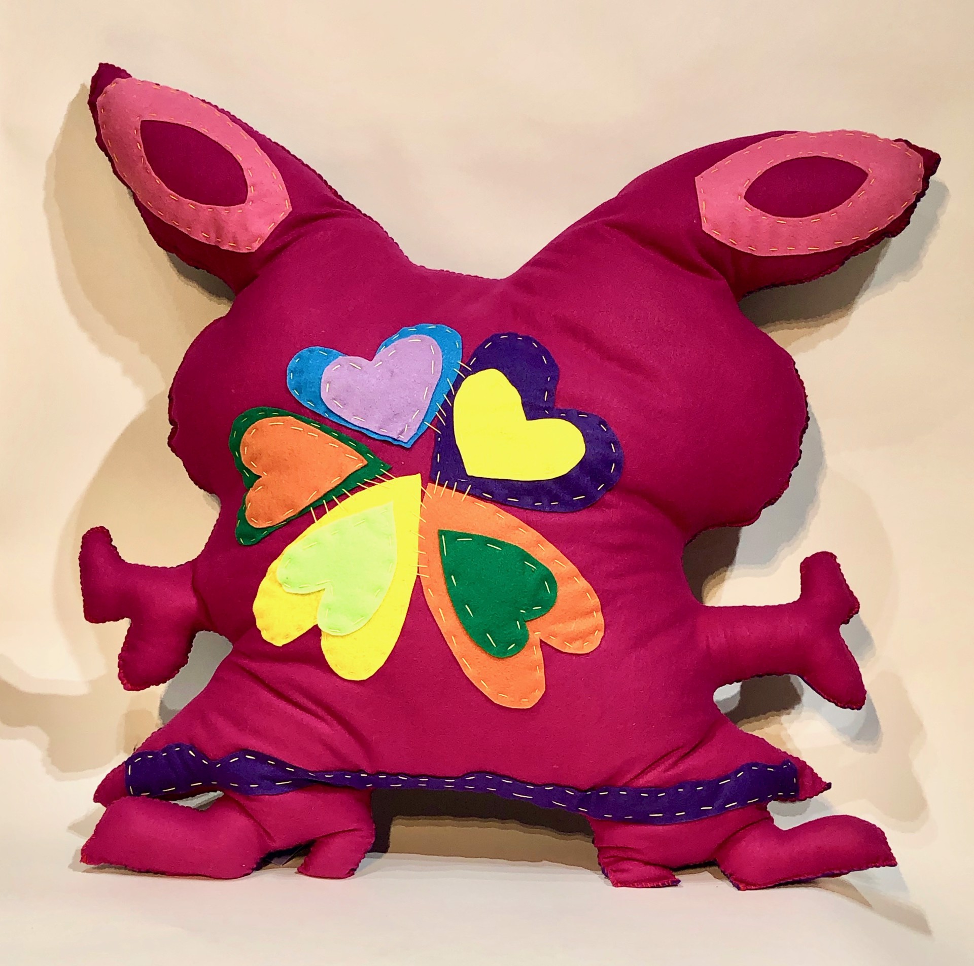 Great Big Free Range Critter Purple & Pink with Boots by Kerry Green