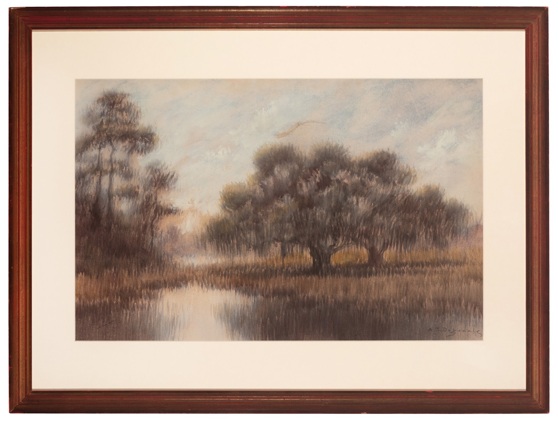 Bayou with Oaks and Cypress by Alexander Drysdale