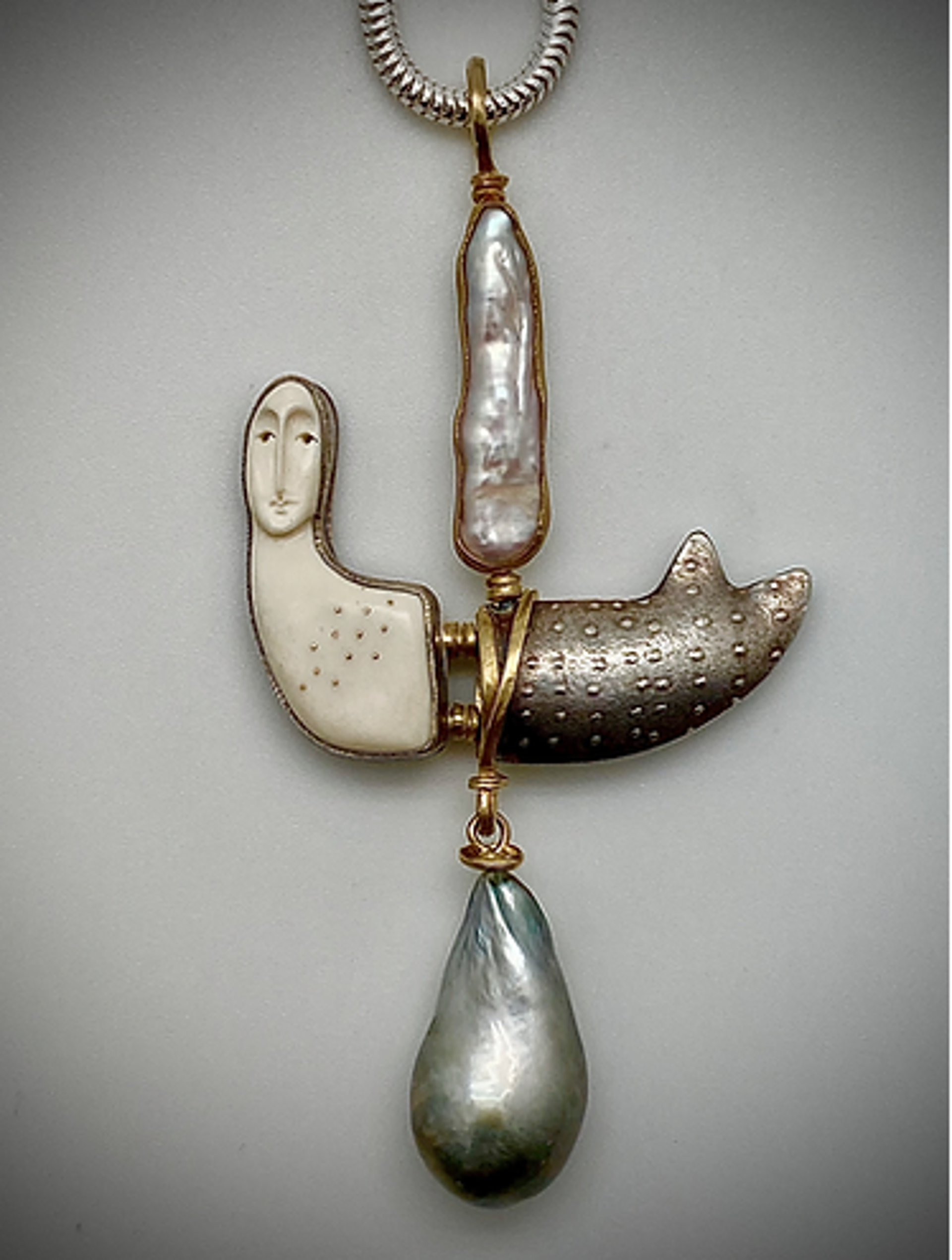 Large Mermaid Pendant (SOLD) by CAROLYN MORRIS BACH
