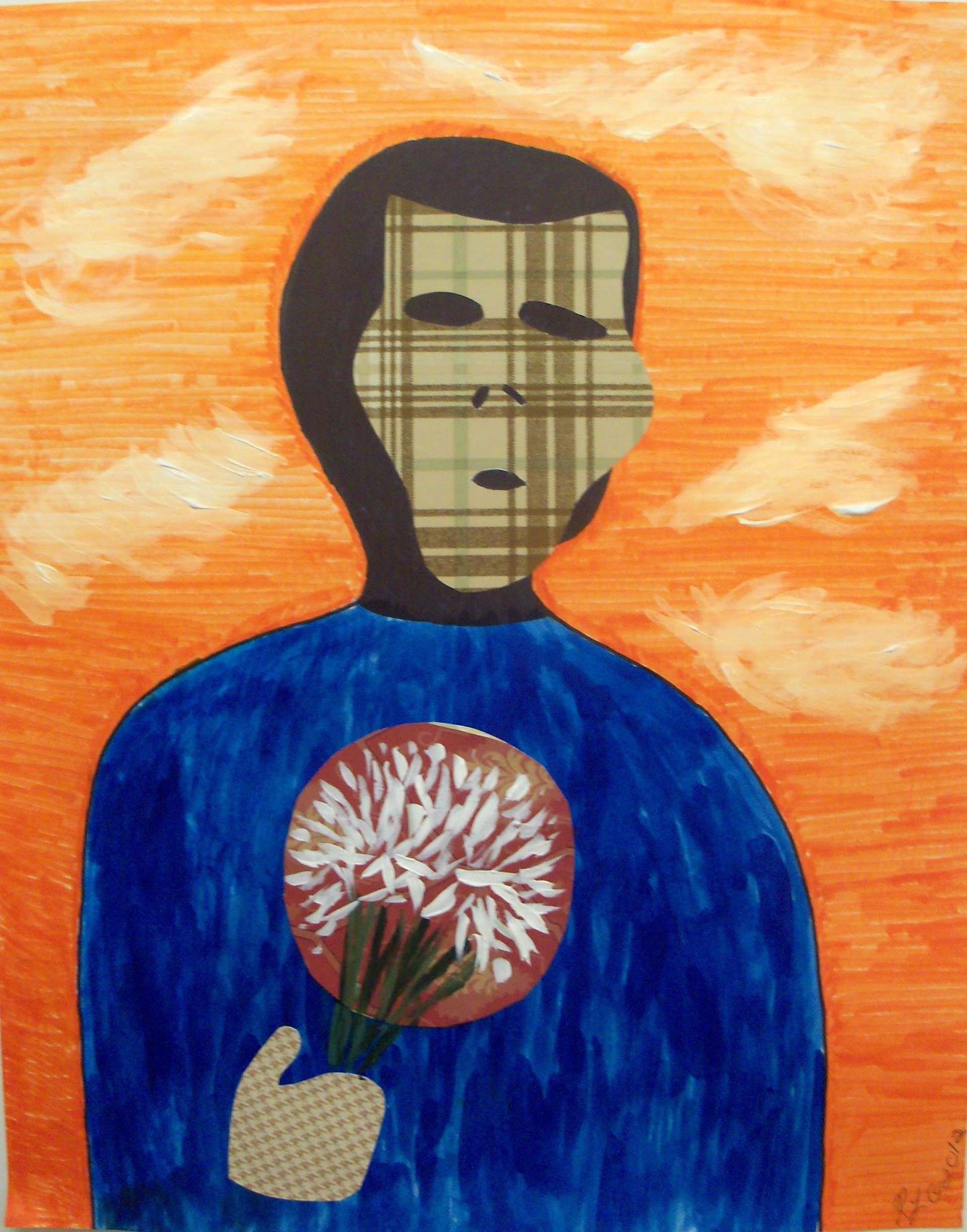 Man with Flowers by Ray Lopez