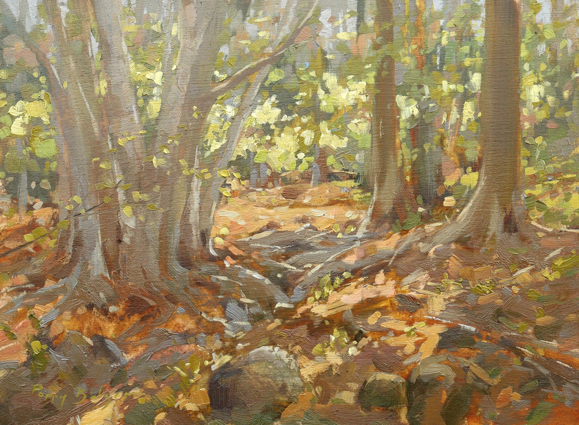 Poppy Balser "Amidst the New Leaves" by Oil Painters of America