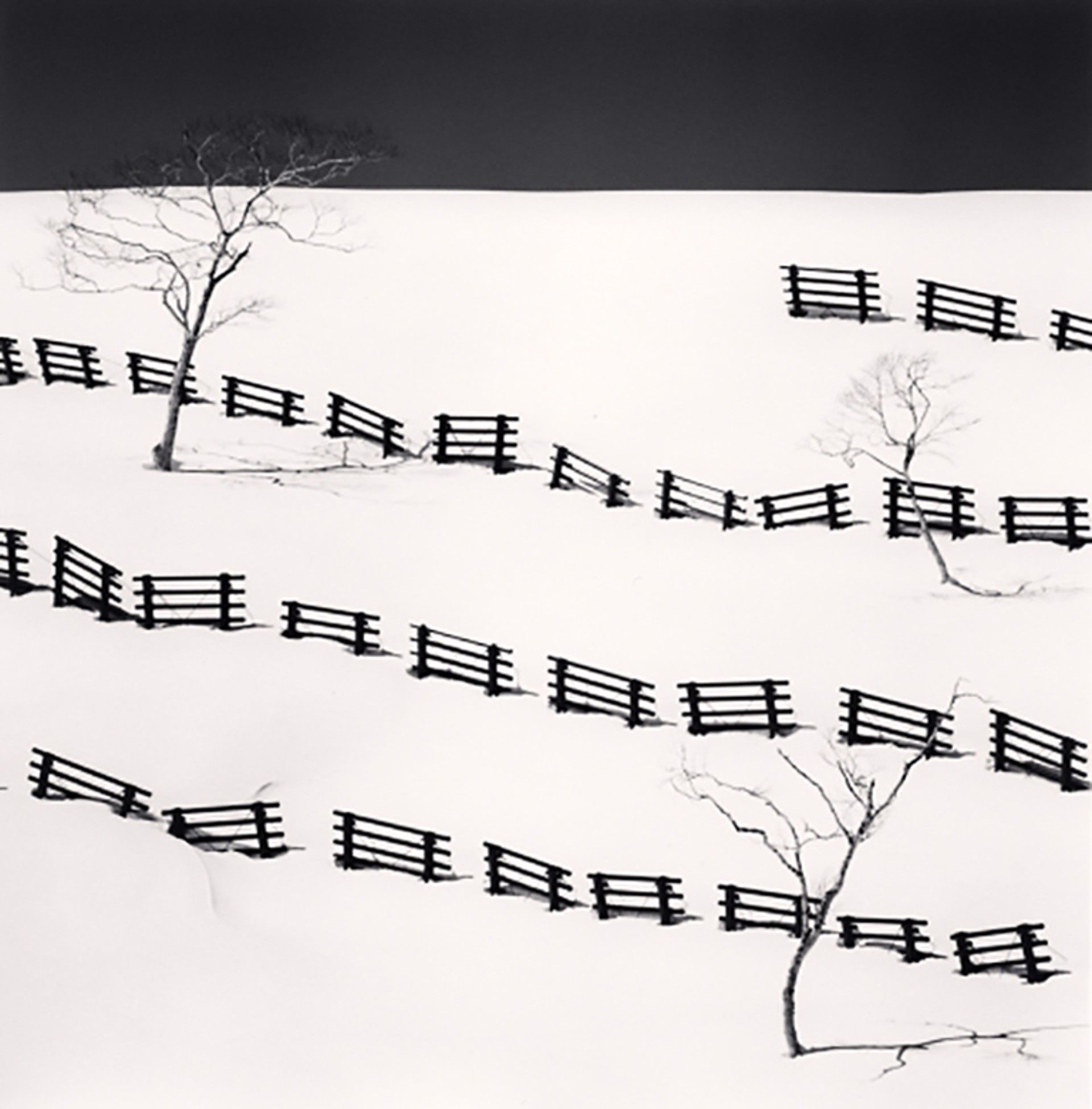 Thirty One Snow Fences, Bihoro, Hokkaido, Japan (edition of 25) by Michael Kenna