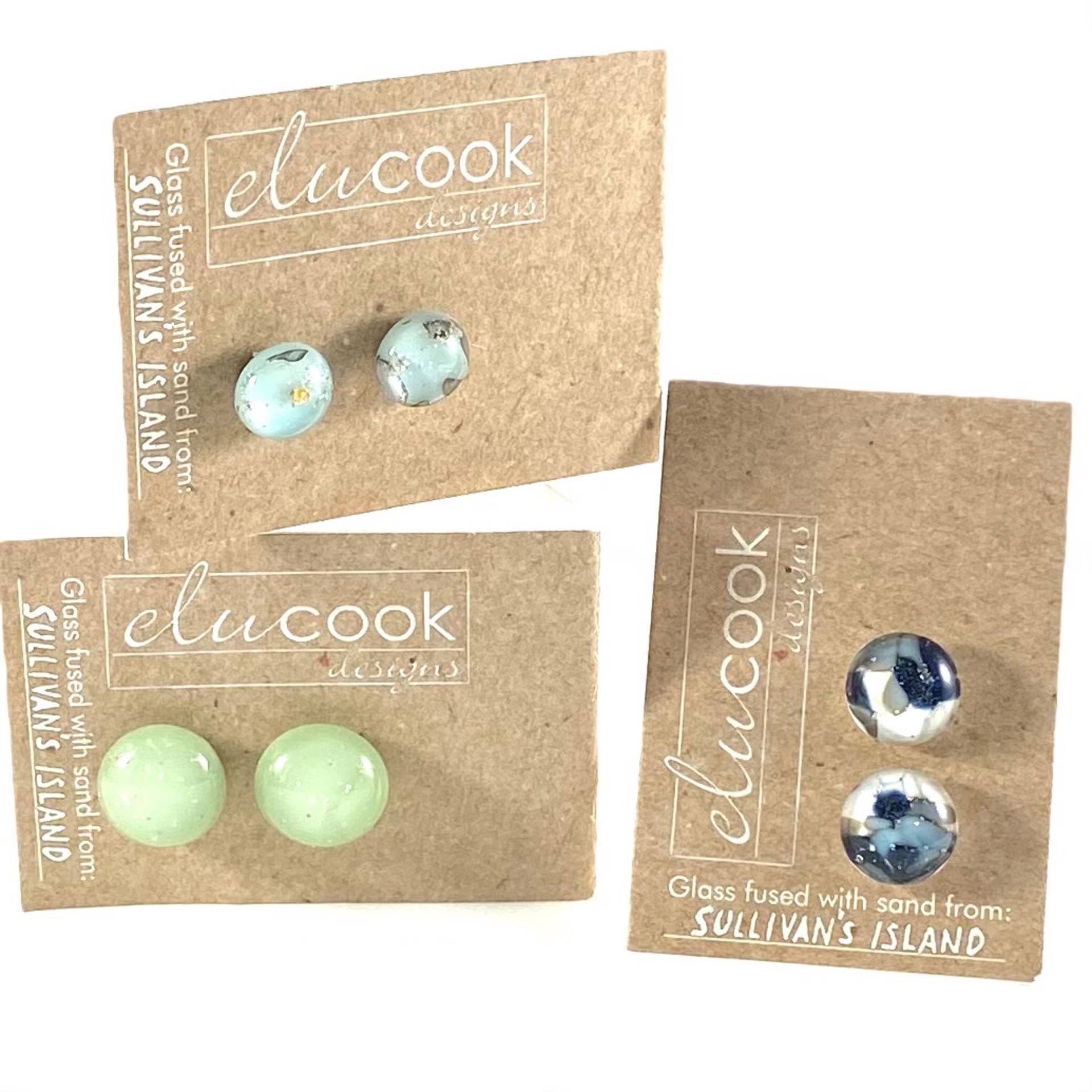 Button Earrings ~ Various by Emily Cook