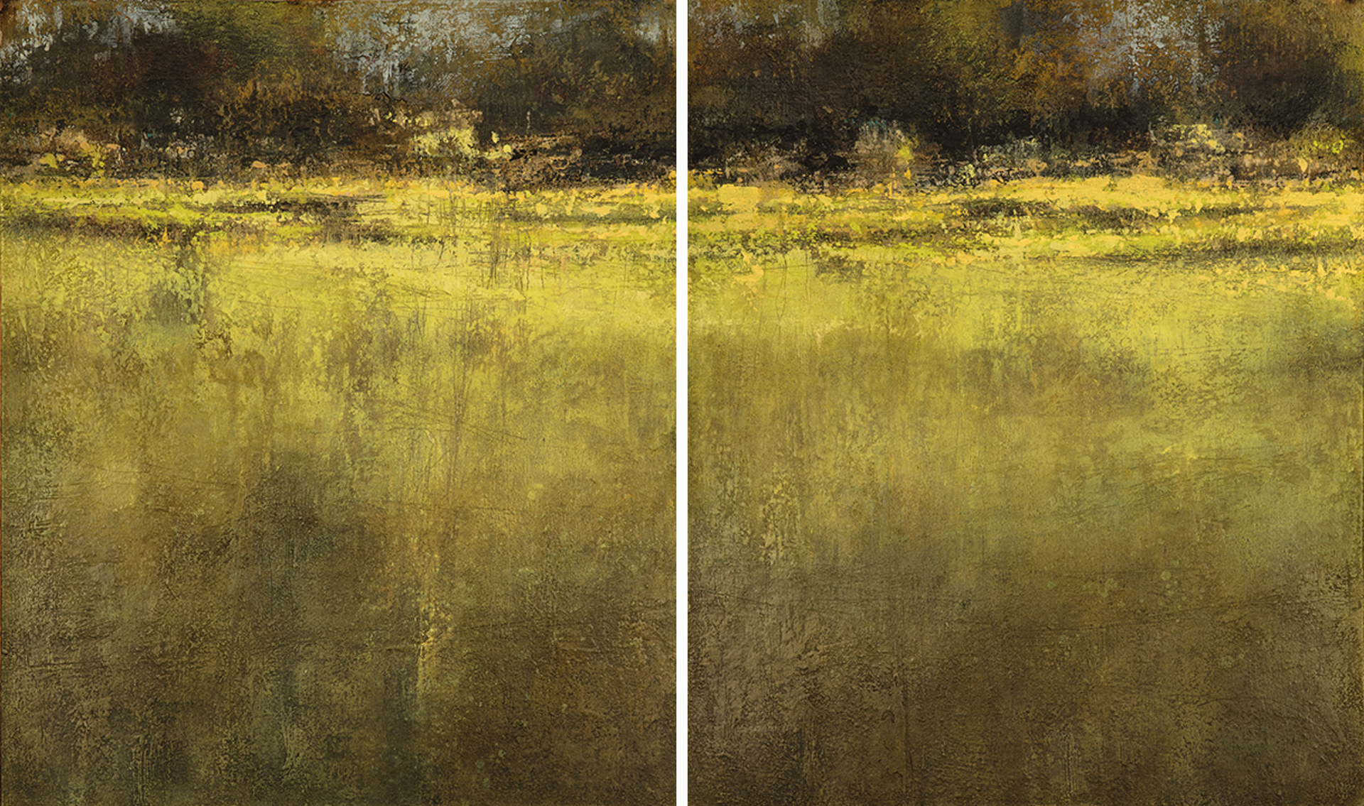 Hayfield (diptych) by Mark Russell