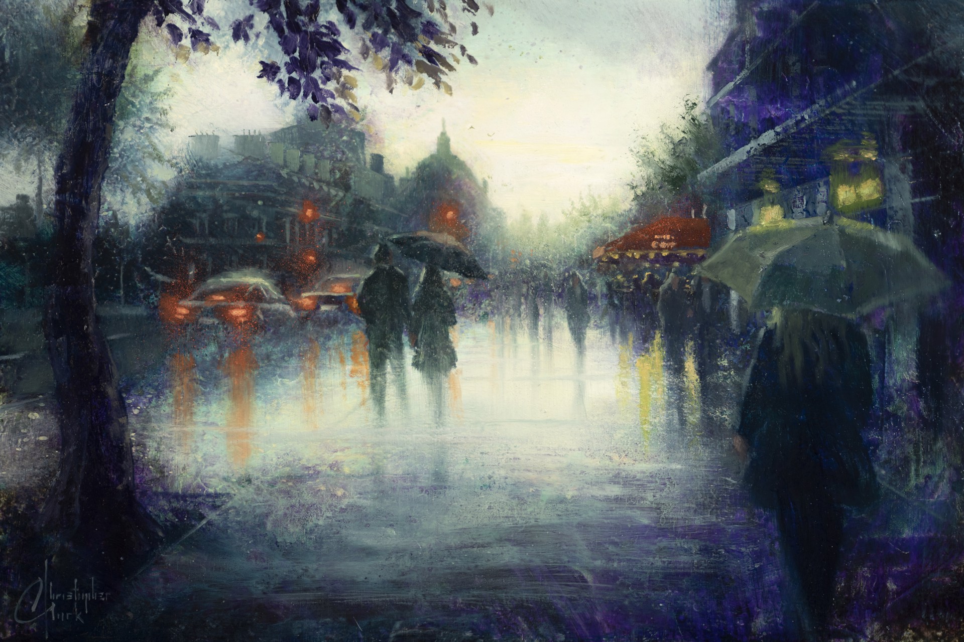 Paris Rainy Street by Christopher Clark