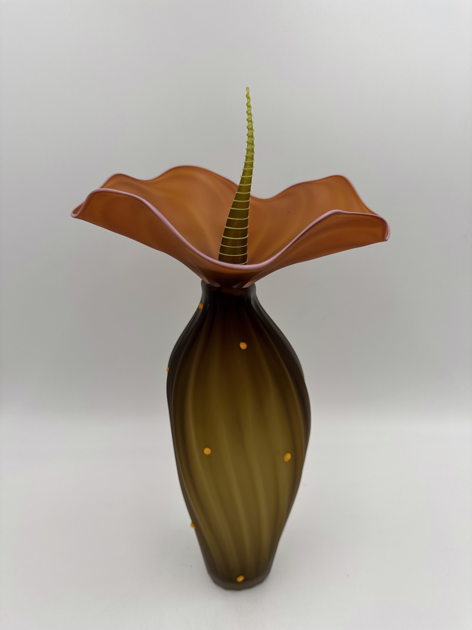 Bobtanical Tall - Amethyst/Terra Cotta and Olive by Kliszewski Glass