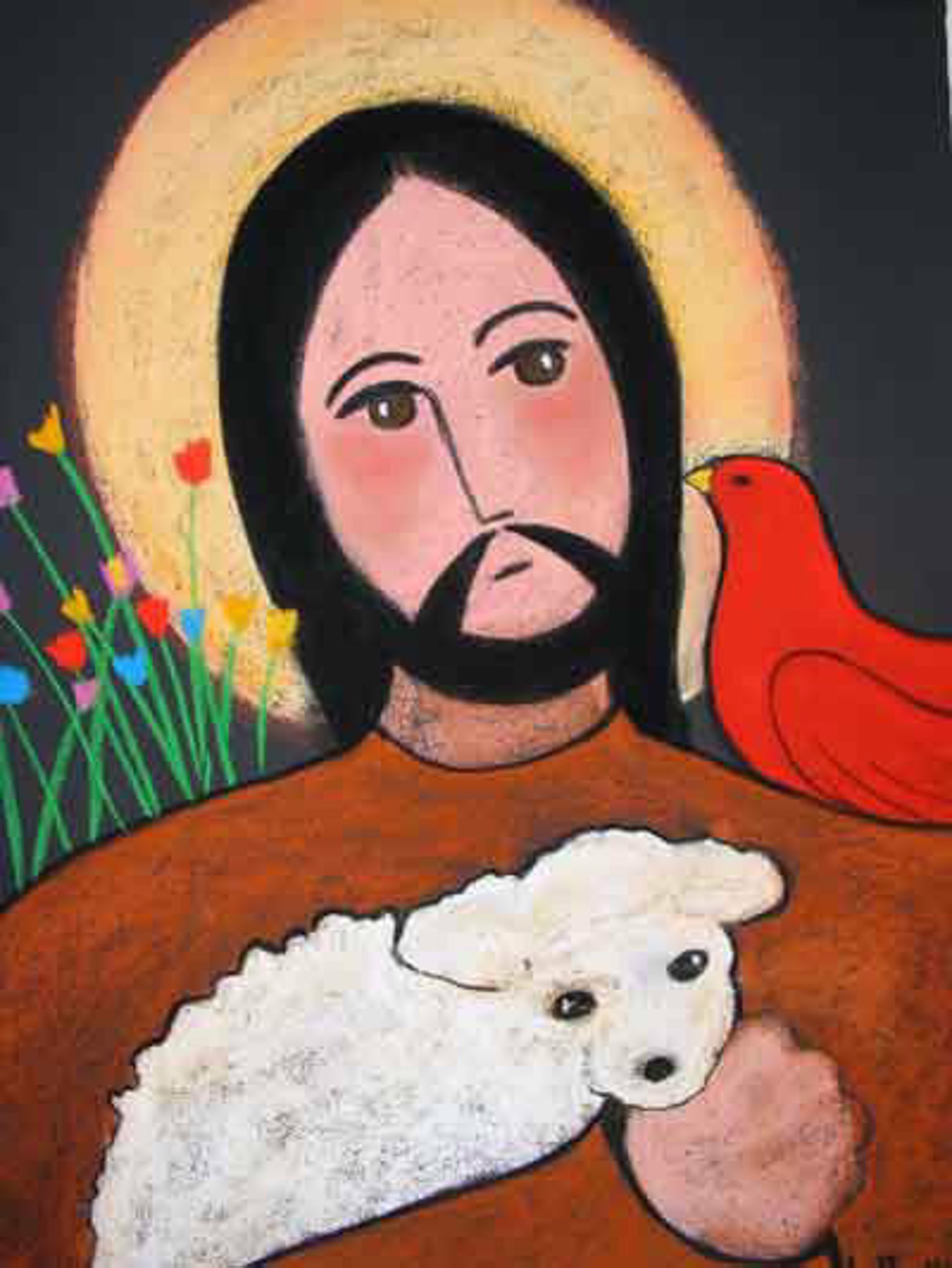 St. Francis and Little Lamb by Carole LaRoche