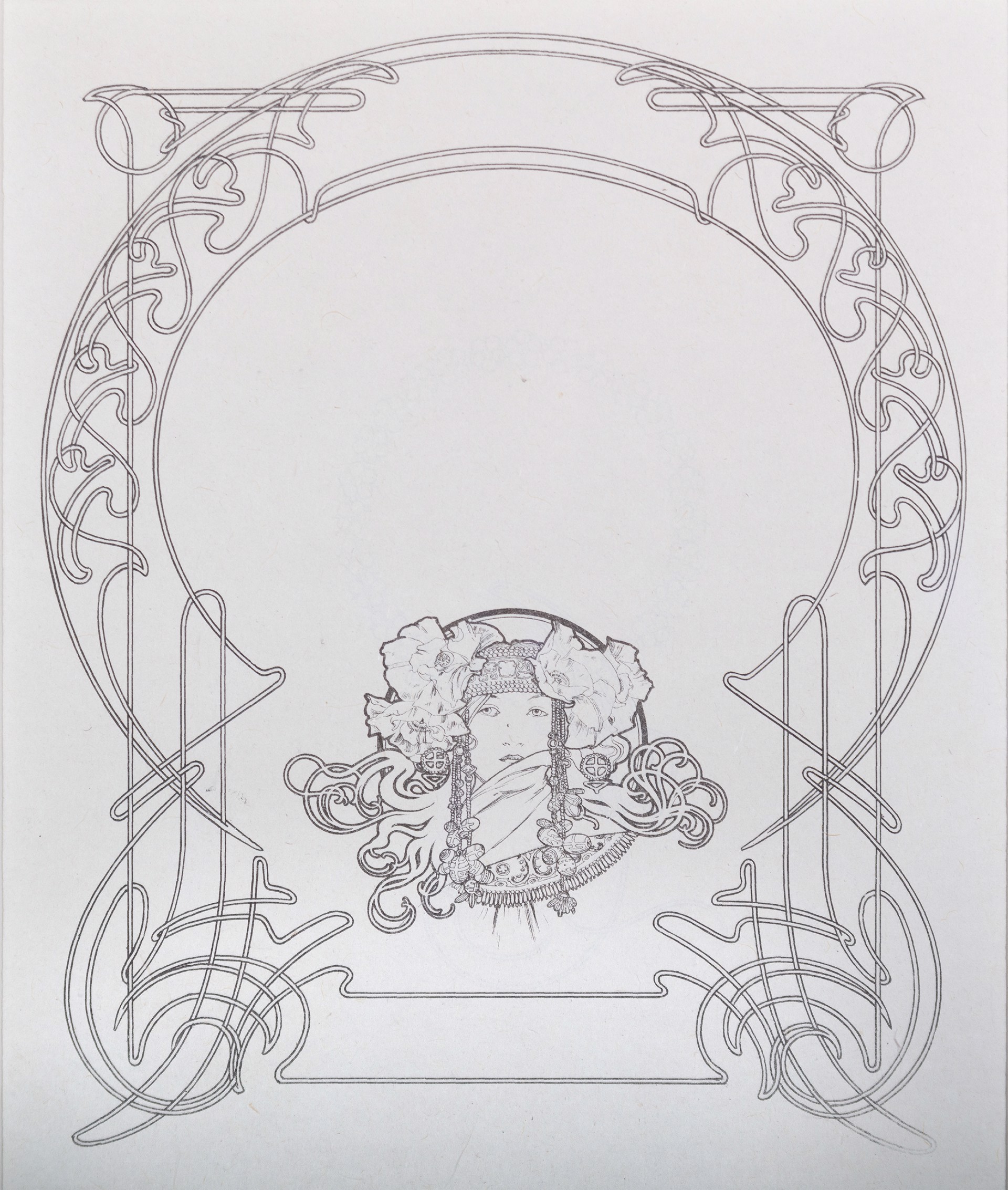 From: Ilsee, Princess of Tripoli Recto: "Title Page" Verso: "Art Nouveau Motif" by Alphonse Mucha