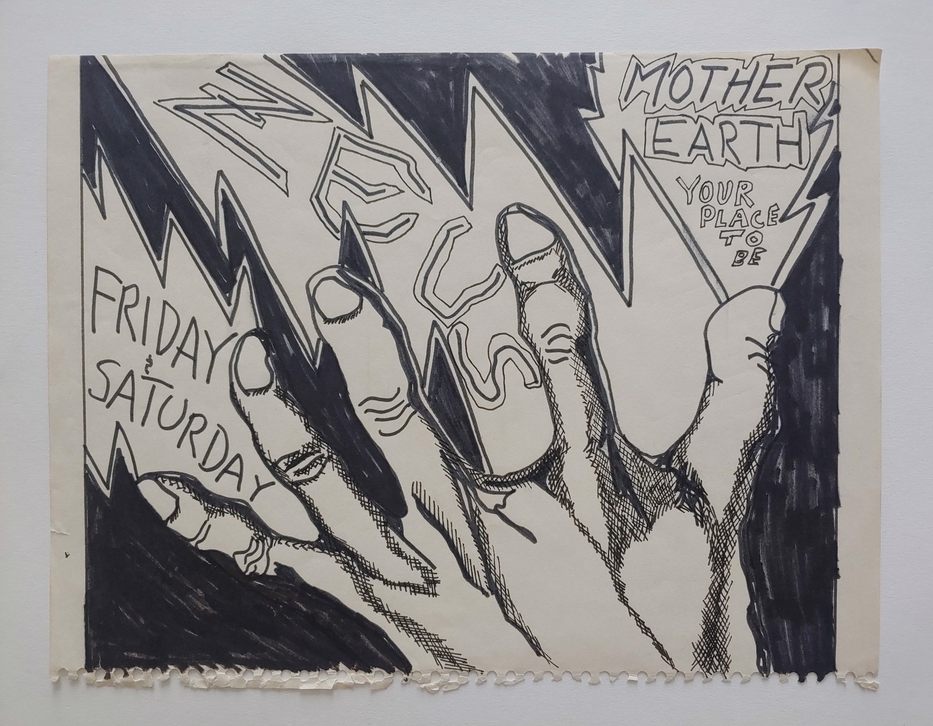 Zeus/Mother Earth Poster - Original Drawing by David Amdur