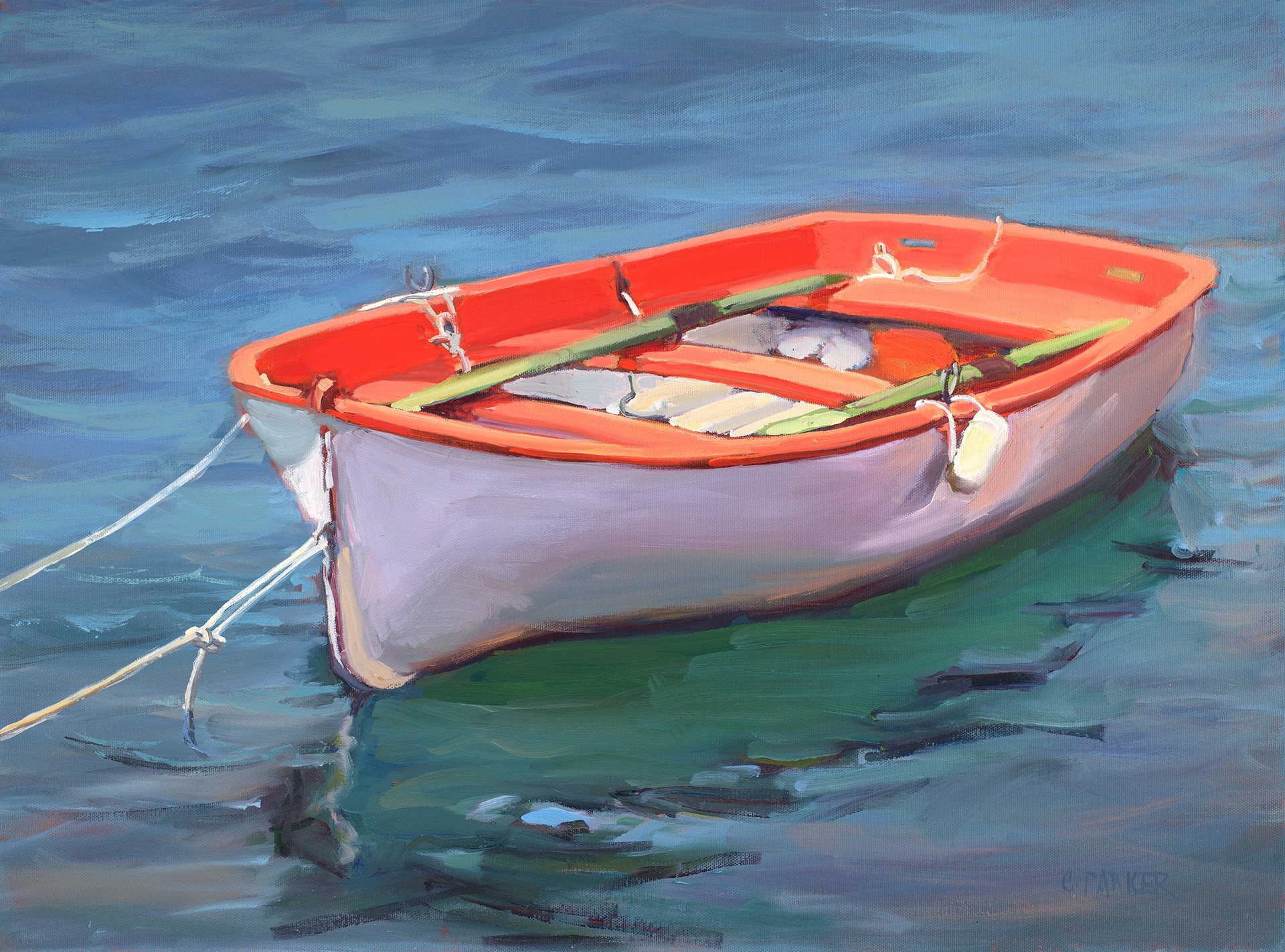 637-18 Orange Boat by Carol Parker