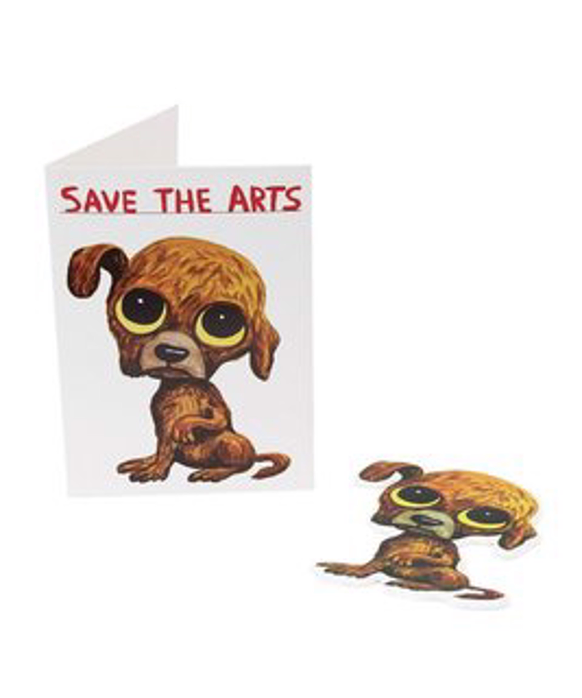 Save the Arts Puffy Sticker Card by David Shrigley