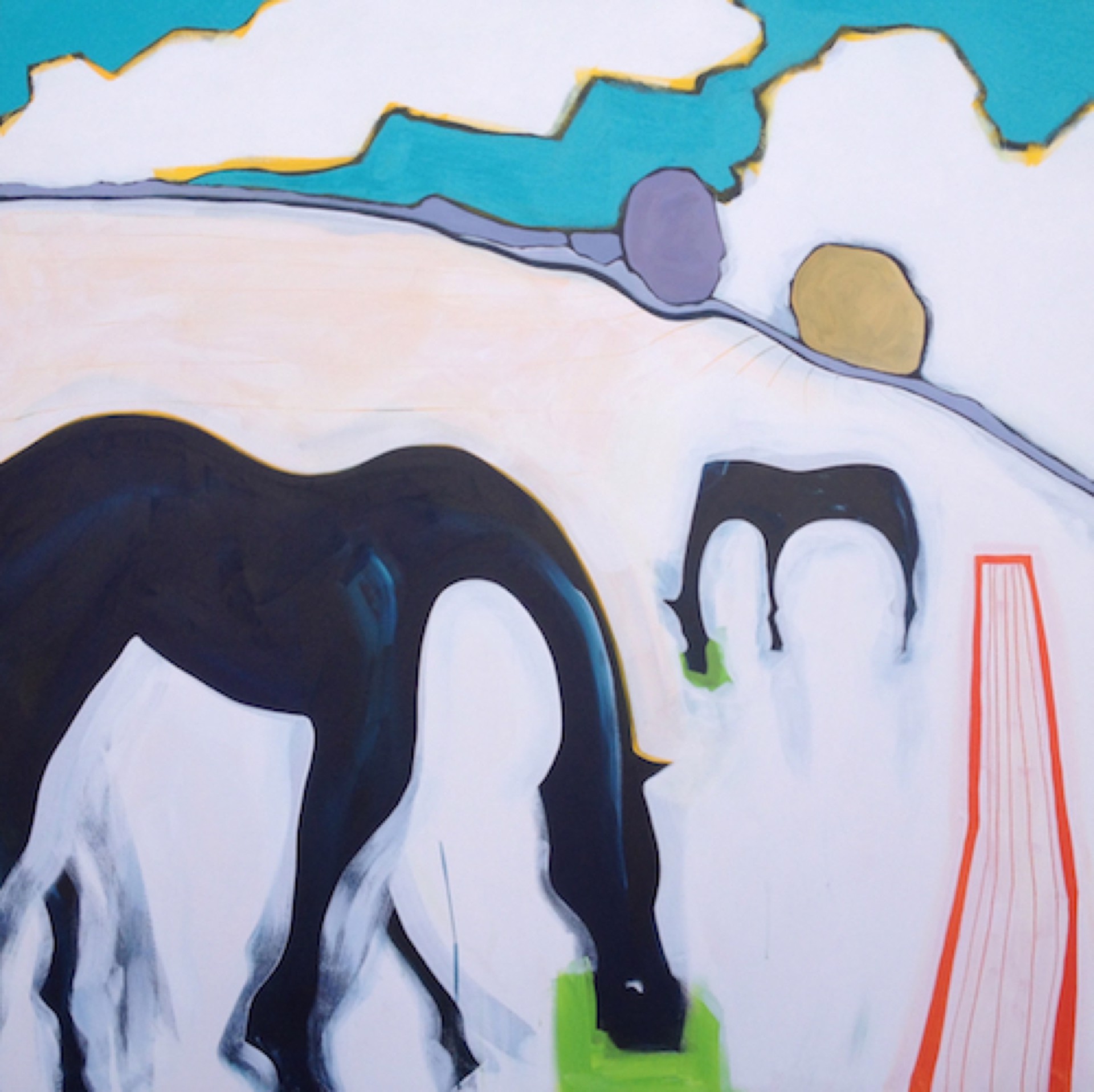 Blue Horse with Aqua by Rachael Van Dyke