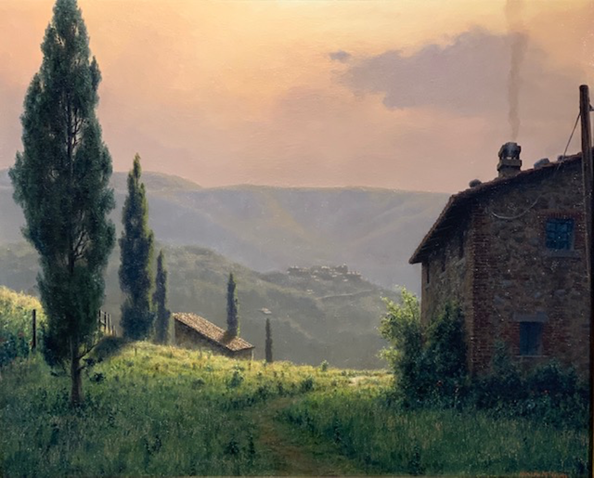 Tuscan Farmland in Evening Light by Joseph McGurl