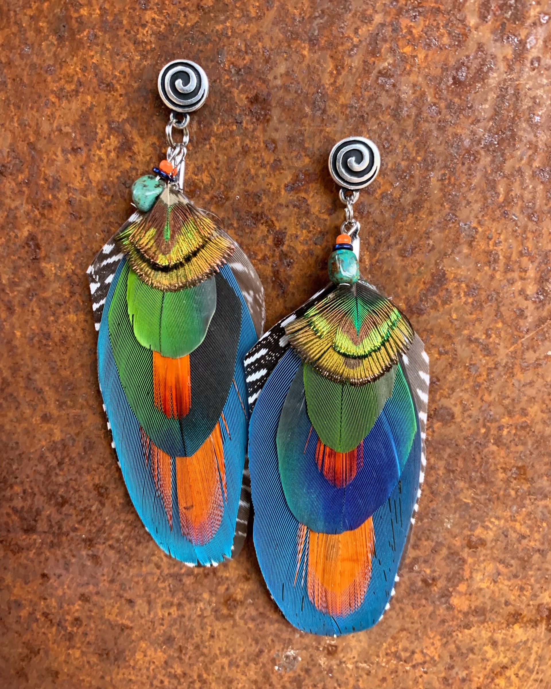 K812 Ethically Sourced Parrot Earrings by Kelly Ormsby