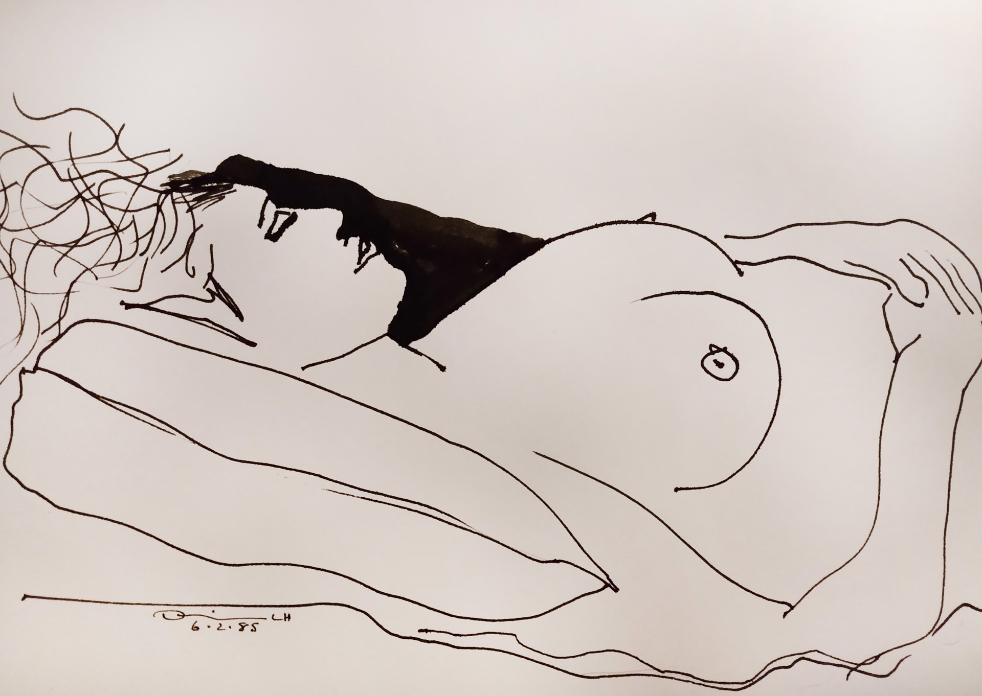 Life Drawing - Sleeping by Frank Dolejska